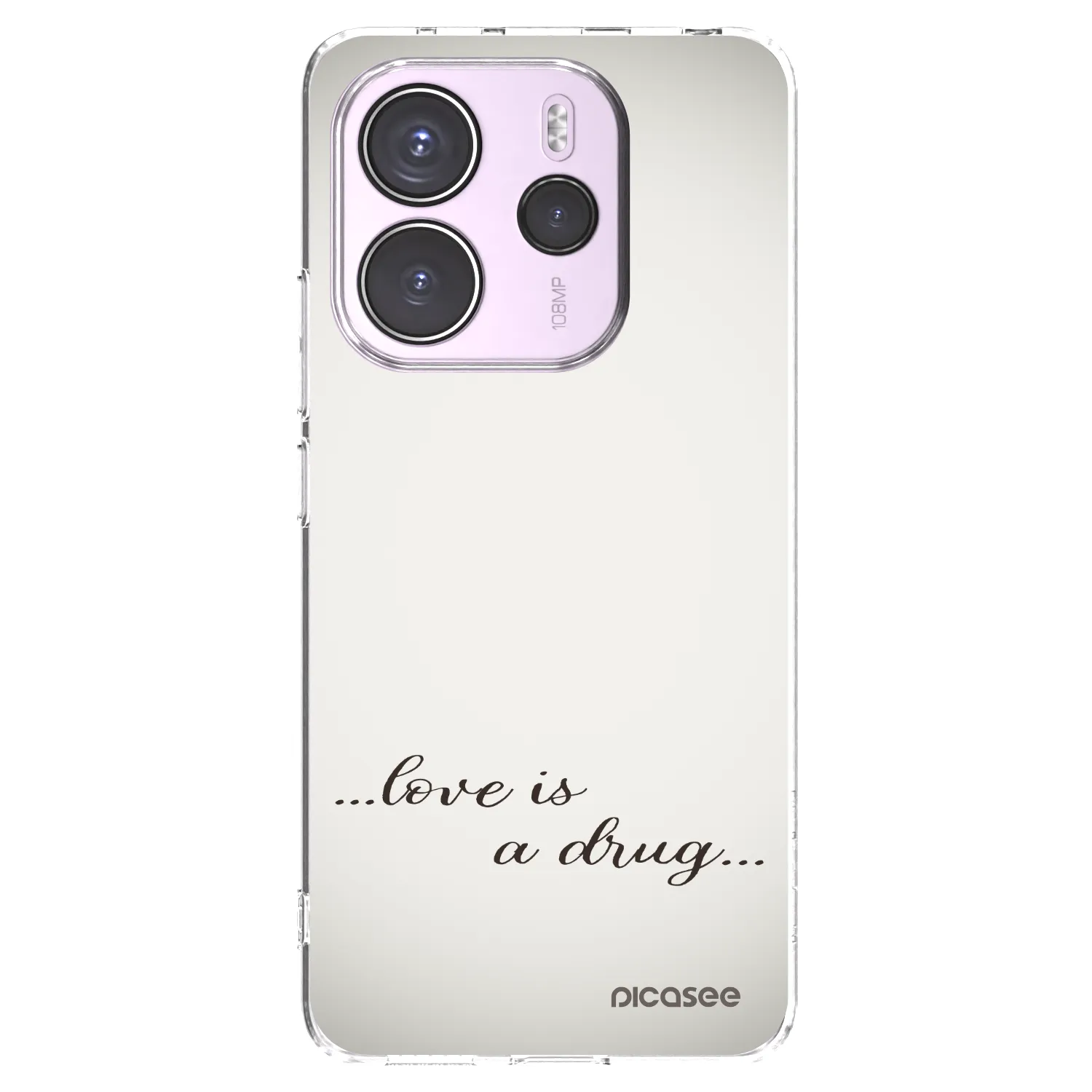 Picasee silikonowe przeźroczyste etui na Xiaomi Redmi Note 14 4G - Love is a drug