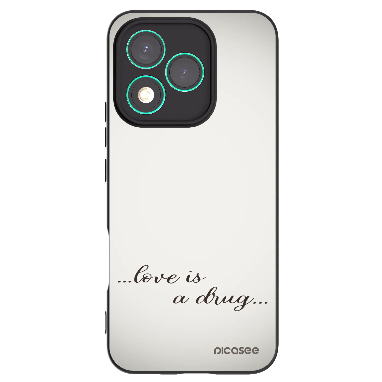 Picasee silikonowe czarne etui na Honor 400 Lite 5G - Love is a drug