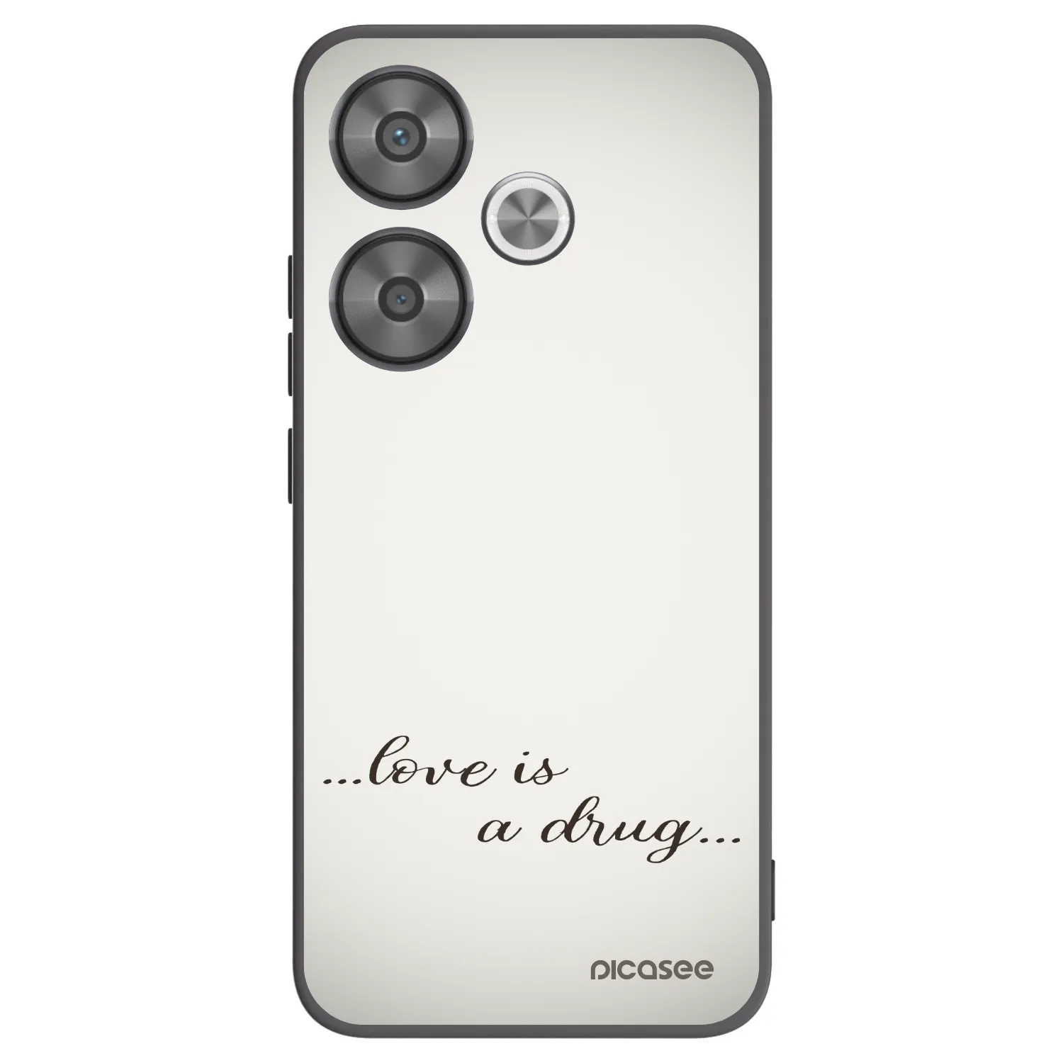 Picasee silikonowe czarne etui na Xiaomi Poco F6 - Love is a drug