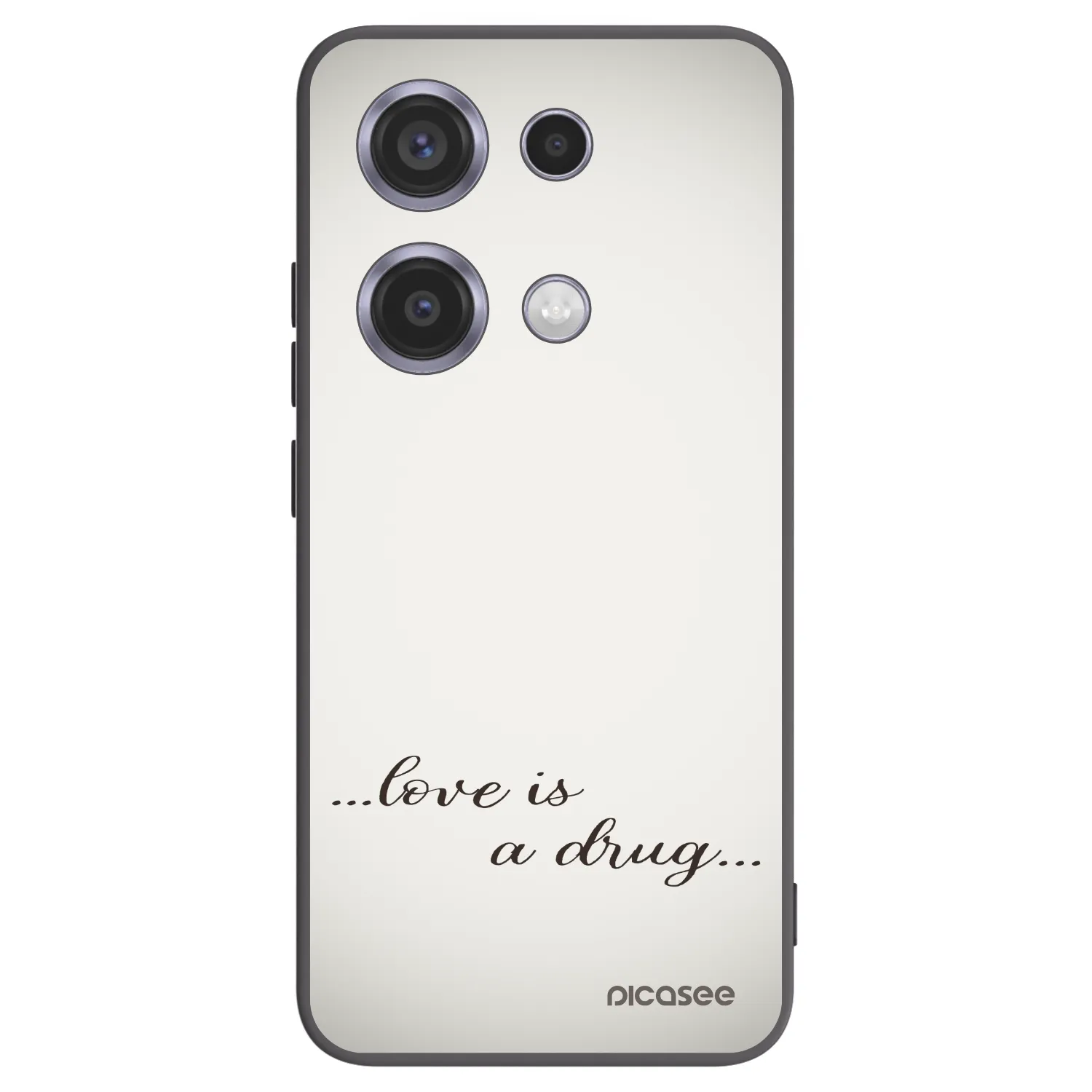 Picasee silikonowe czarne etui na Xiaomi Redmi Note 14S - Love is a drug