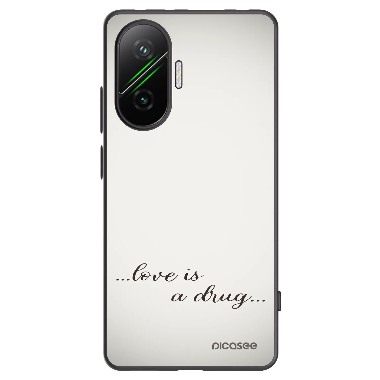 Picasee silikonowe czarne etui na Xiaomi Poco F7 5G - Love is a drug
