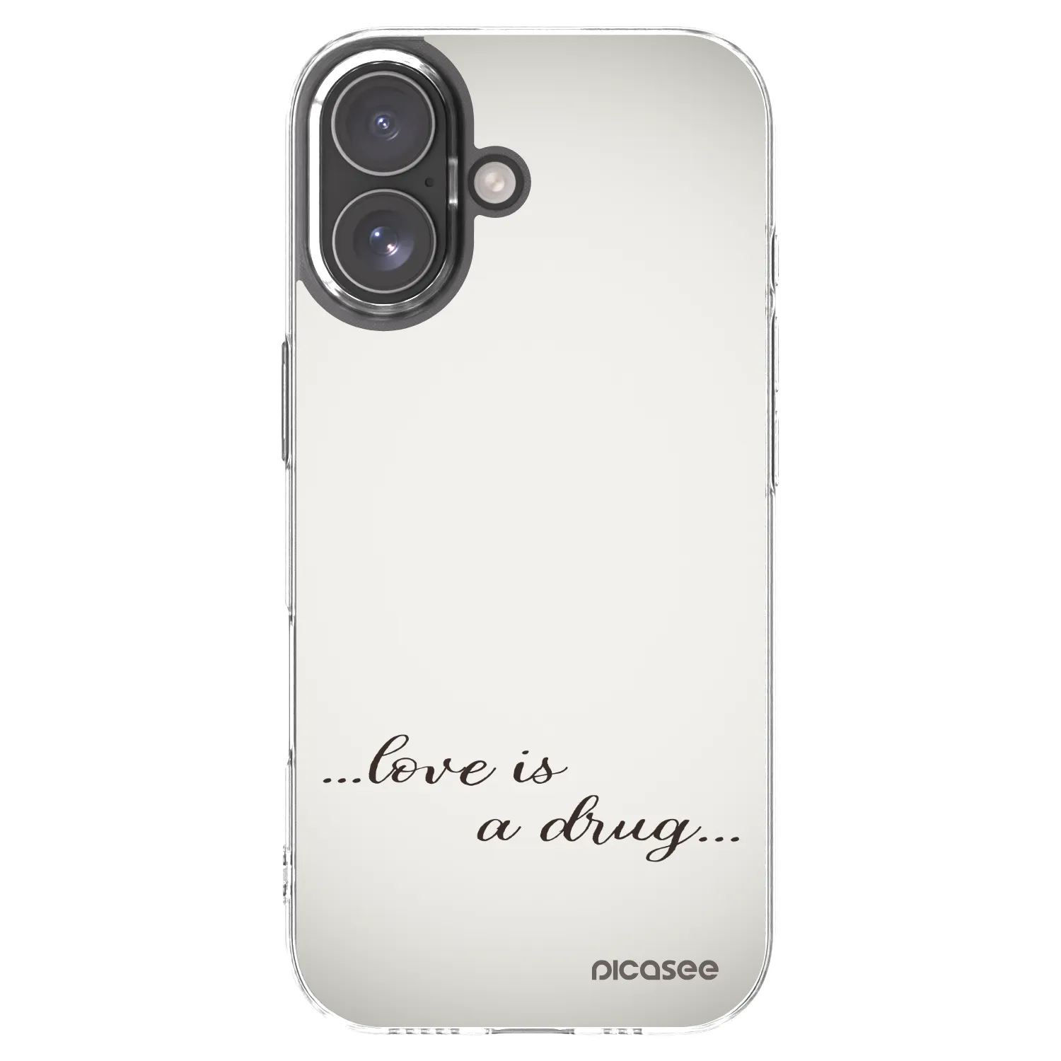 Picasee silikonowe przeźroczyste etui na Apple iPhone 17 - Love is a drug