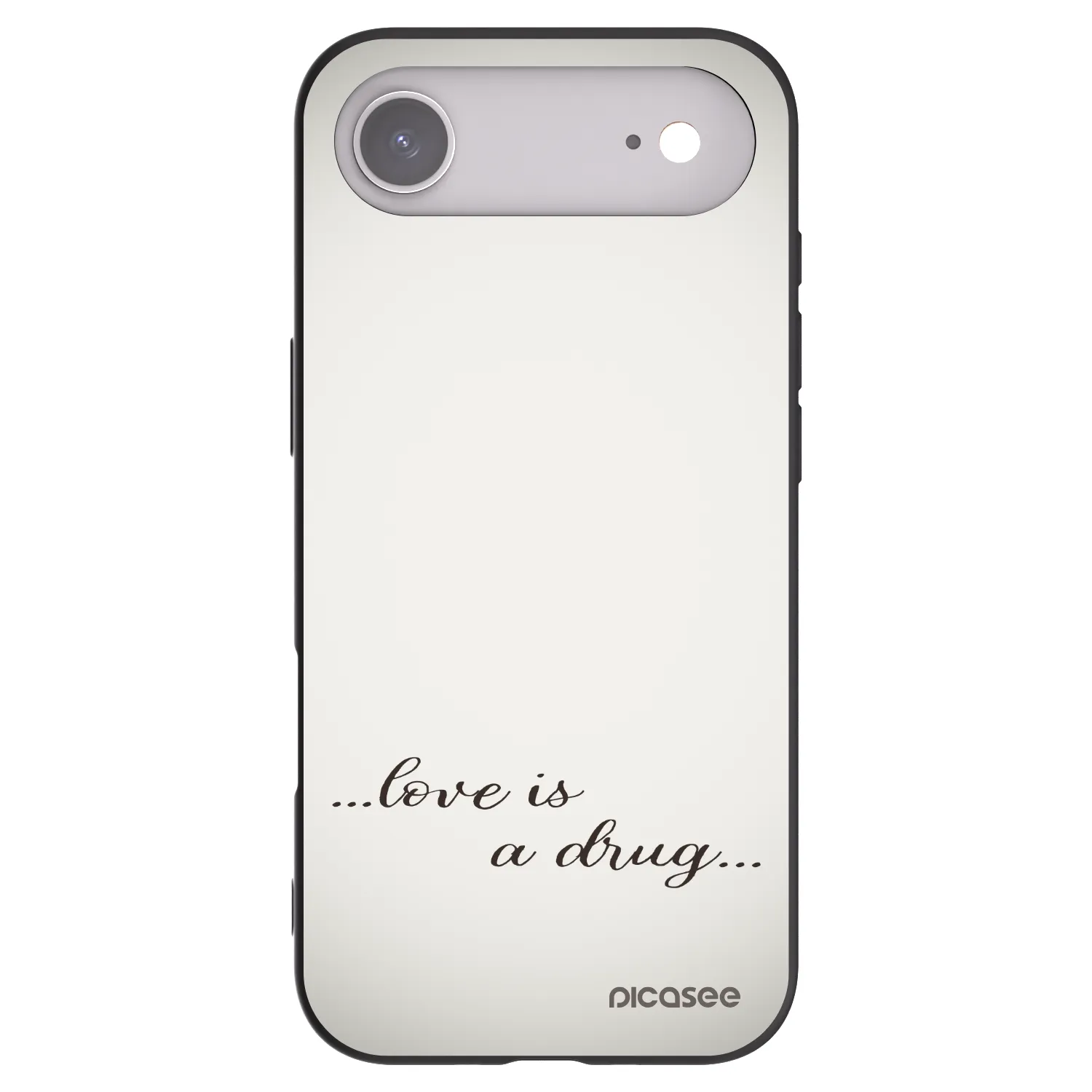 Picasee silikonowe czarne etui na Apple iPhone Air - Love is a drug