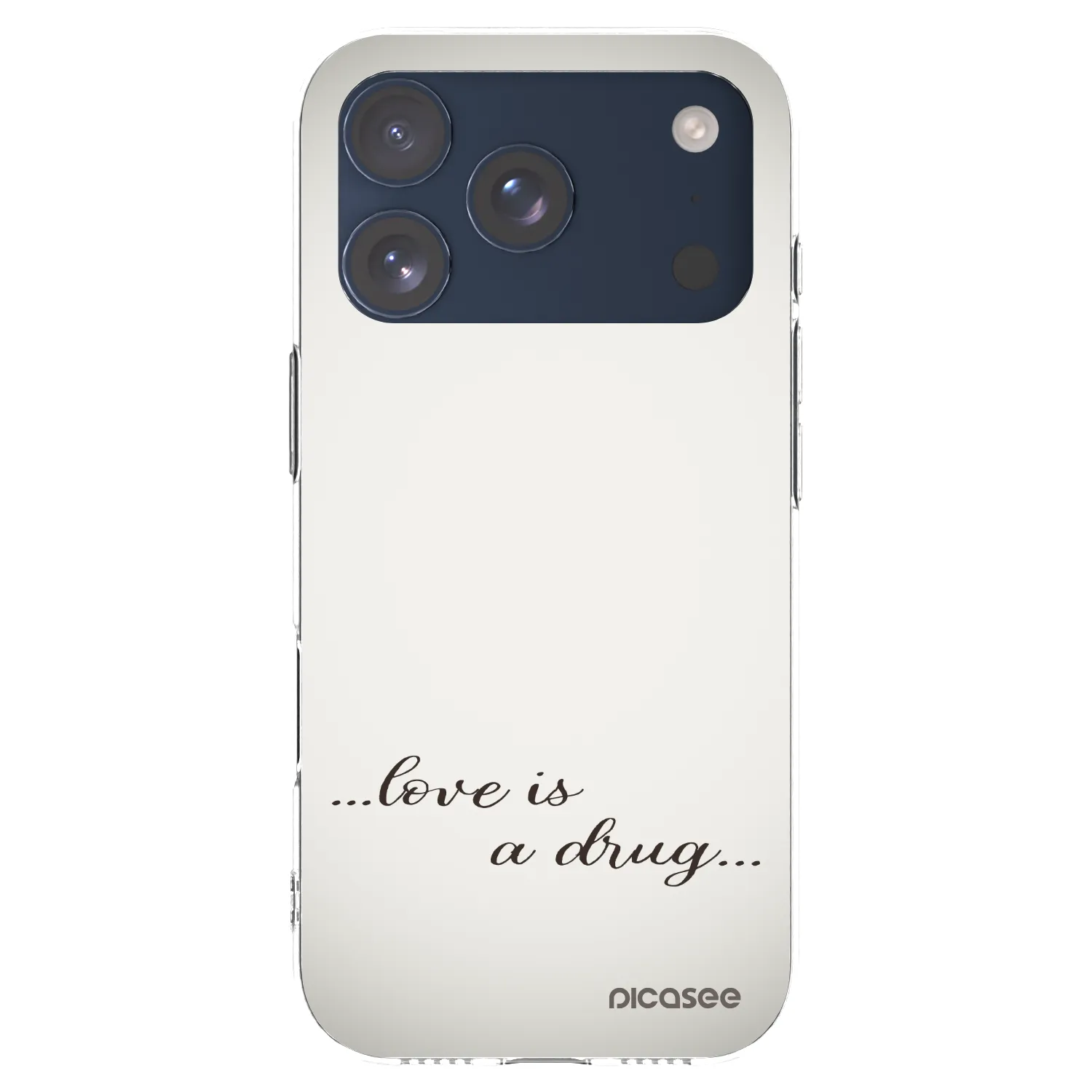 Picasee silikonowe przeźroczyste etui na Apple iPhone 17 Pro - Love is a drug
