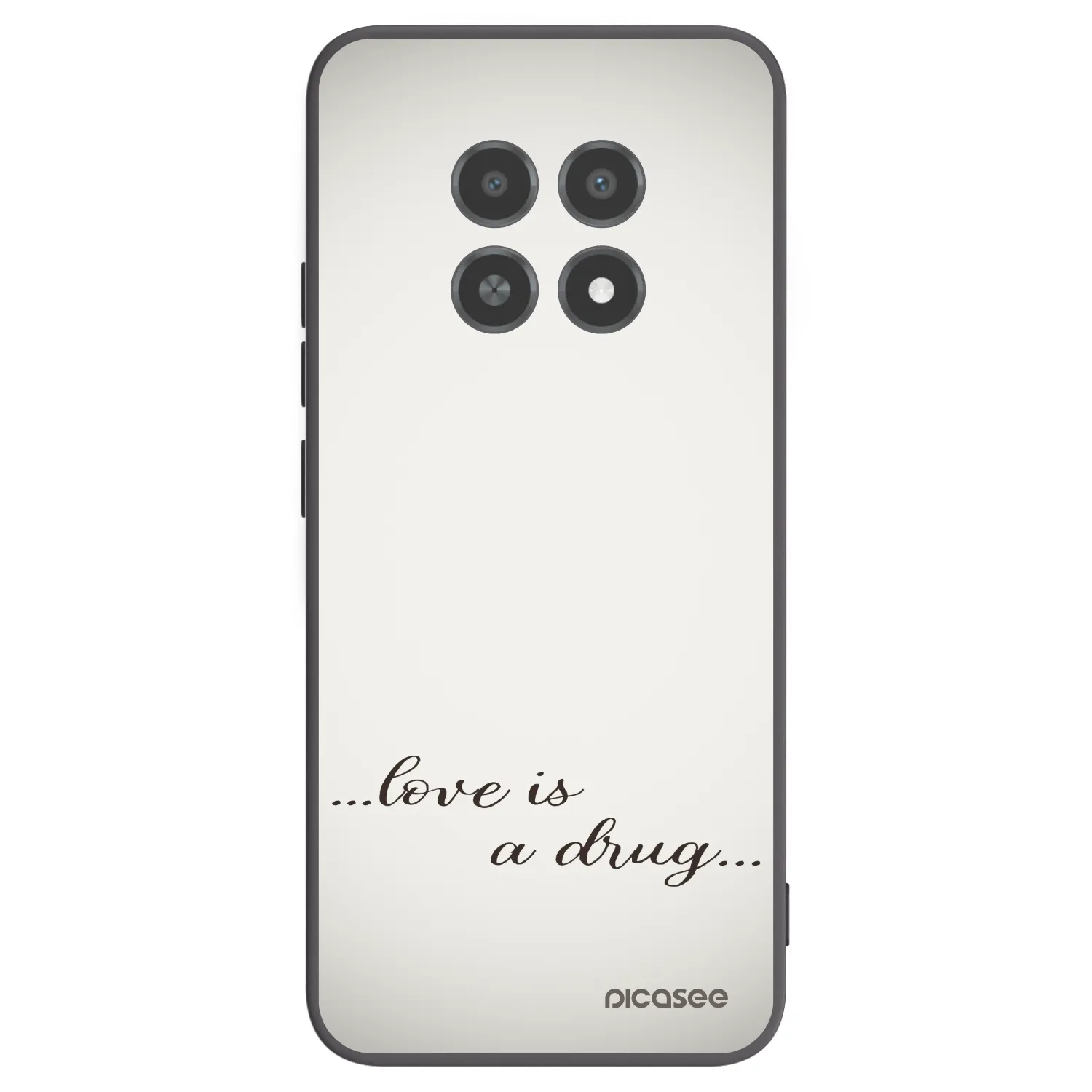 Picasee silikonowe czarne etui na Realme 12X - Love is a drug