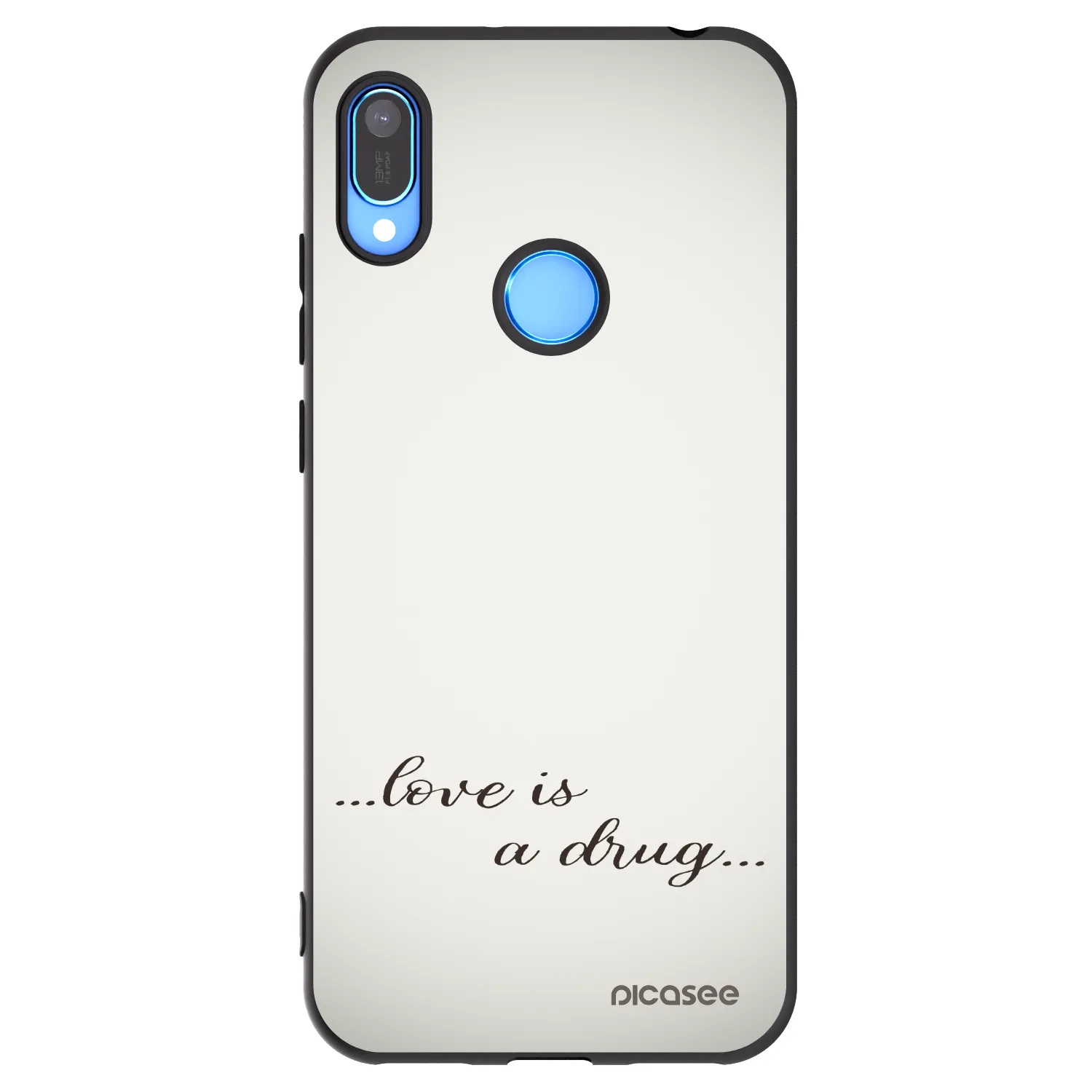 Picasee silikonowe czarne etui na Huawei Y6 2019 - Love is a drug