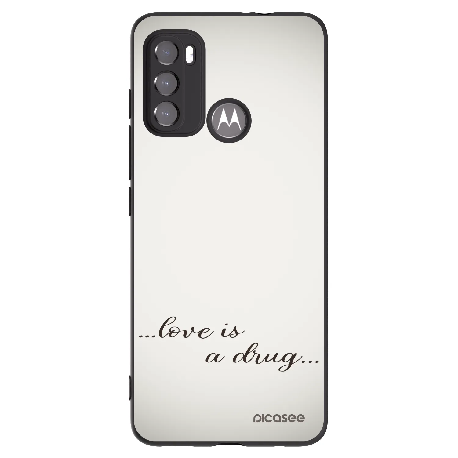 Picasee silikonowe czarne etui na Motorola Edge 60 5G - Love is a drug