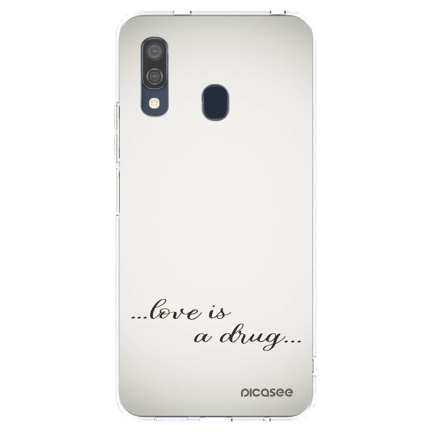 Picasee silikonowe przeźroczyste etui na Samsung Galaxy A40 A405F - Love is a drug