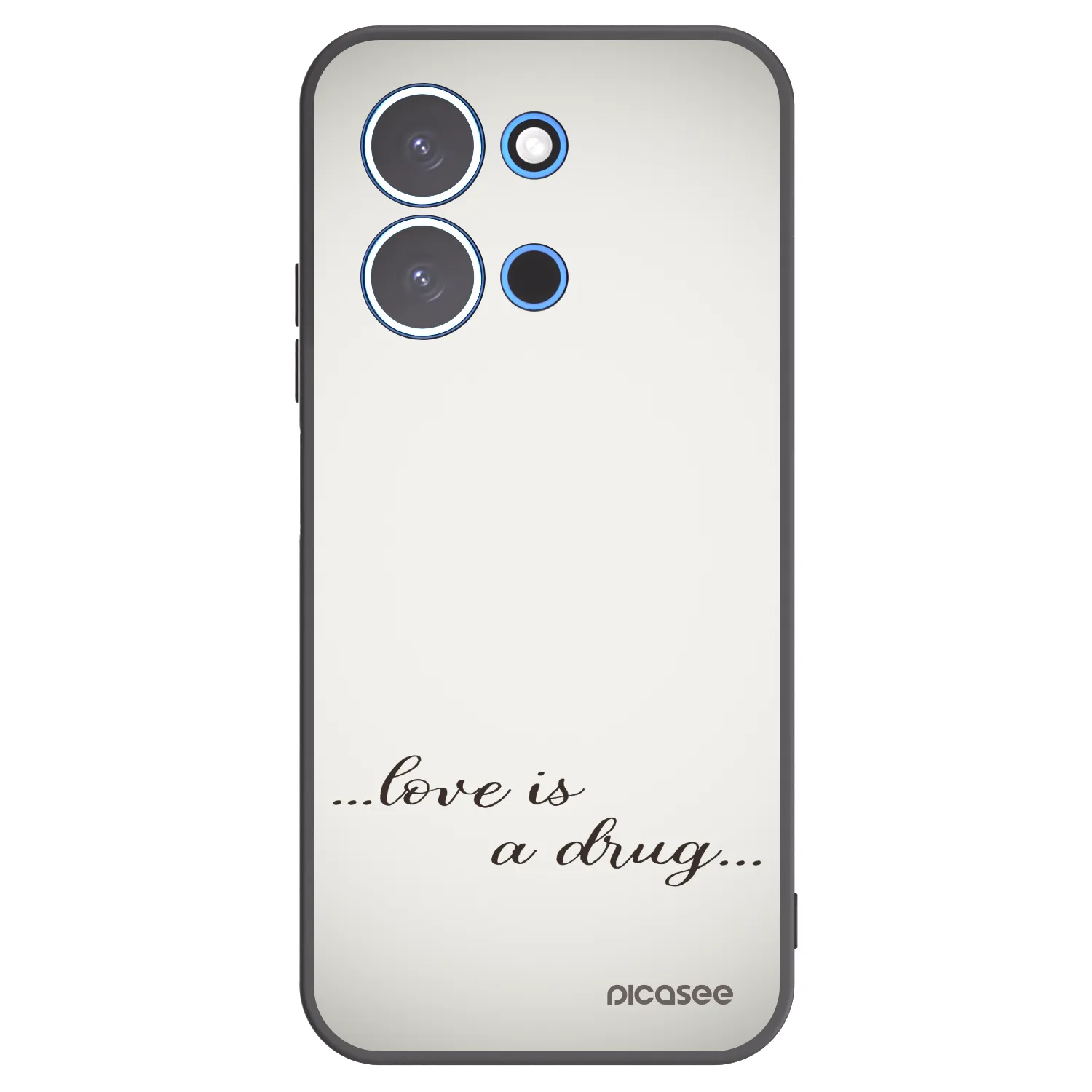 Picasee silikonowe czarne etui na Xiaomi Redmi 15C 4G - Love is a drug