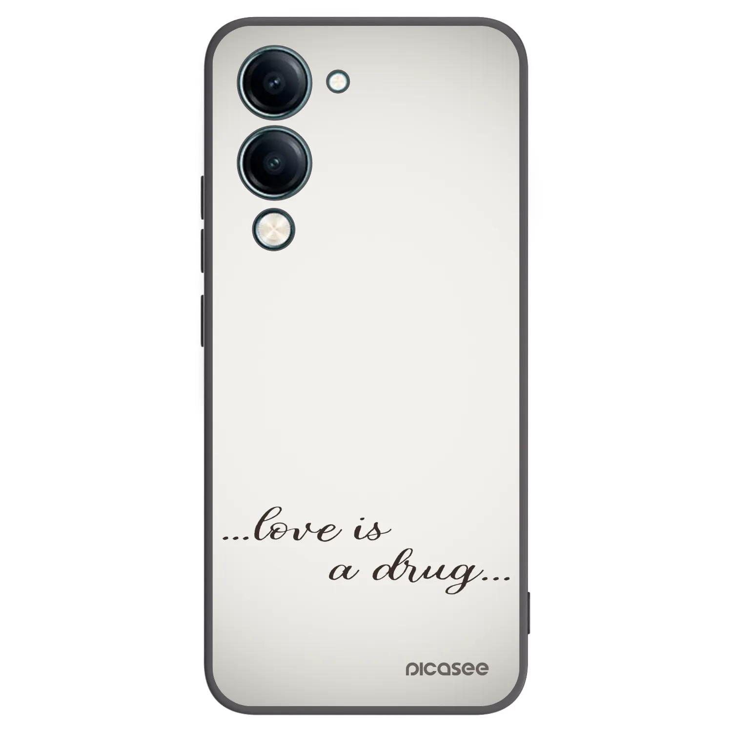 Picasee silikonowe czarne etui na Vivo Y29s 5G - Love is a drug