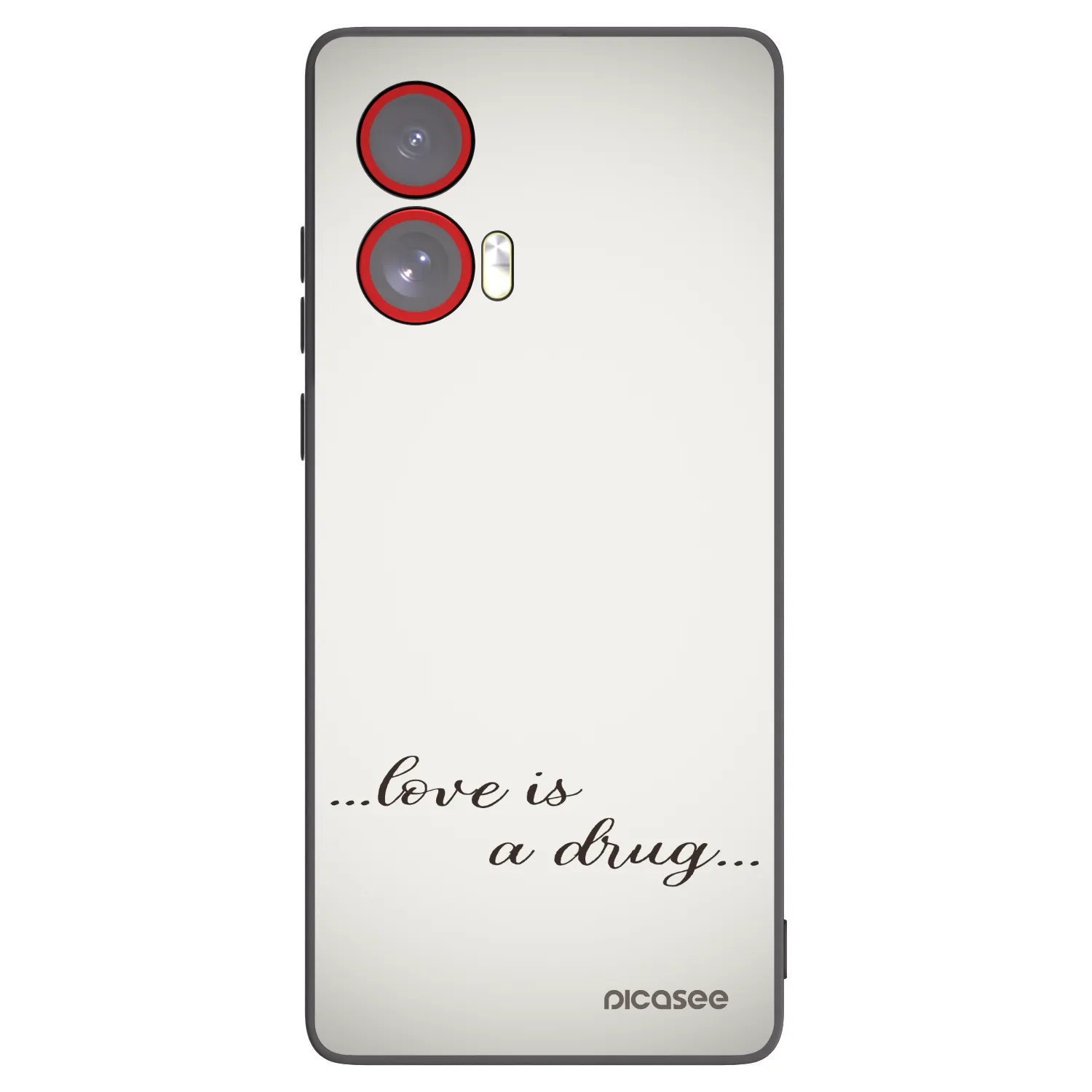 Picasee silikonowe czarne etui na Motorola Edge 50 Fusion - Love is a drug
