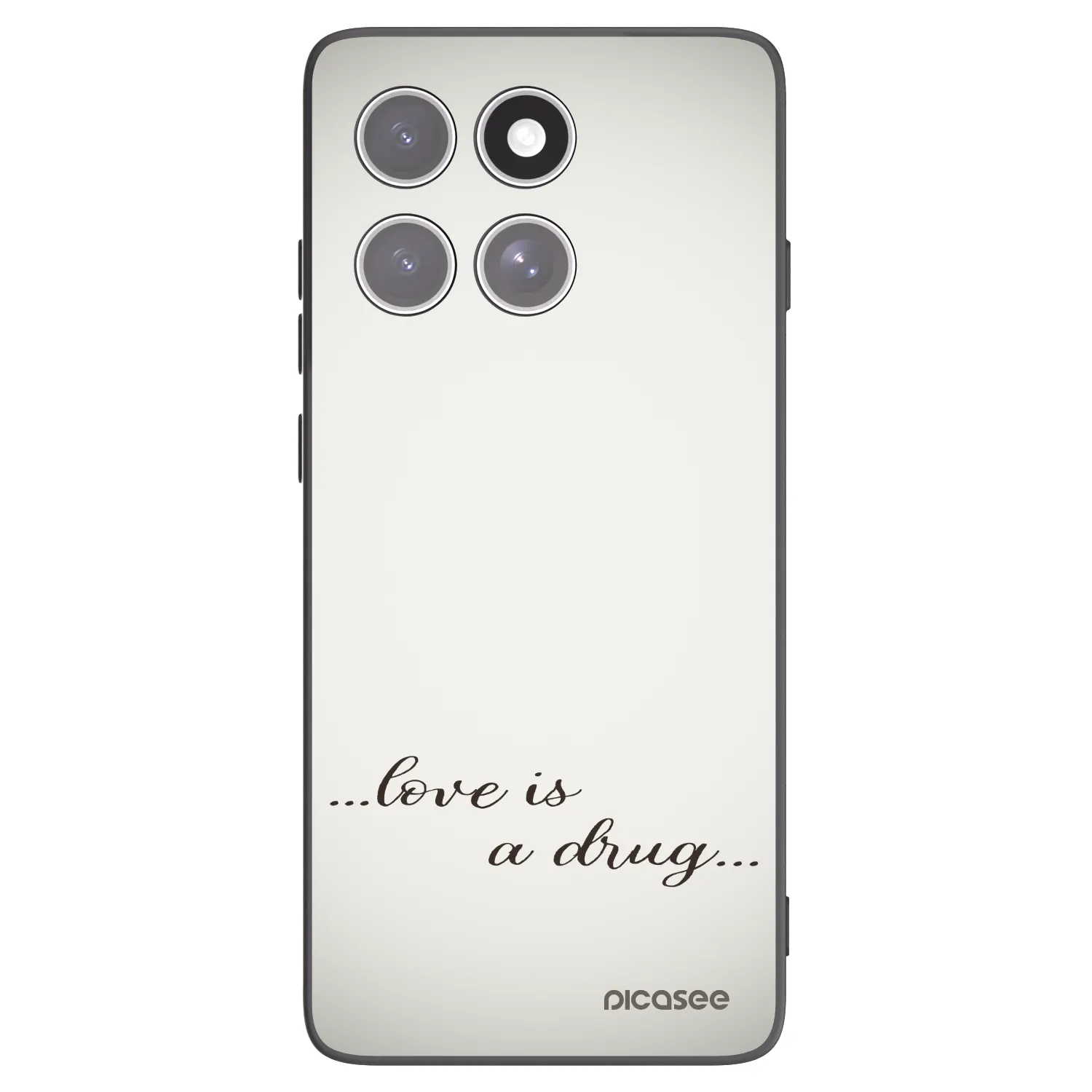 Picasee silikonowe czarne etui na Motorola Edge 60 Fusion - Love is a drug