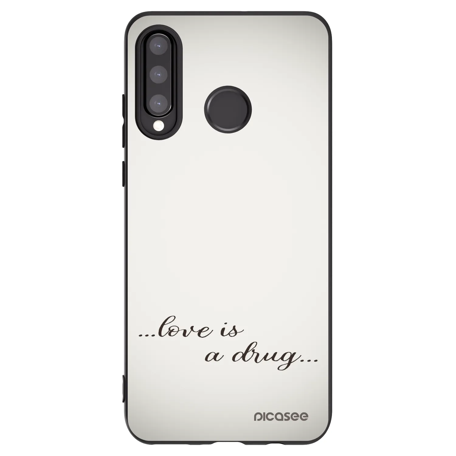 Picasee silikonowe czarne etui na Huawei P30 Lite - Love is a drug