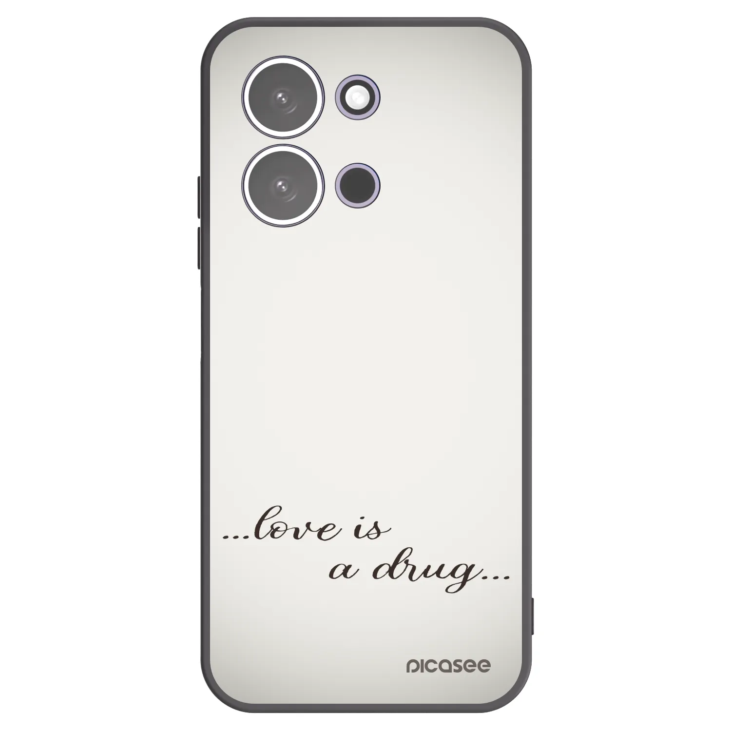 Picasee silikonowe czarne etui na Xiaomi Redmi 15C 5G - Love is a drug