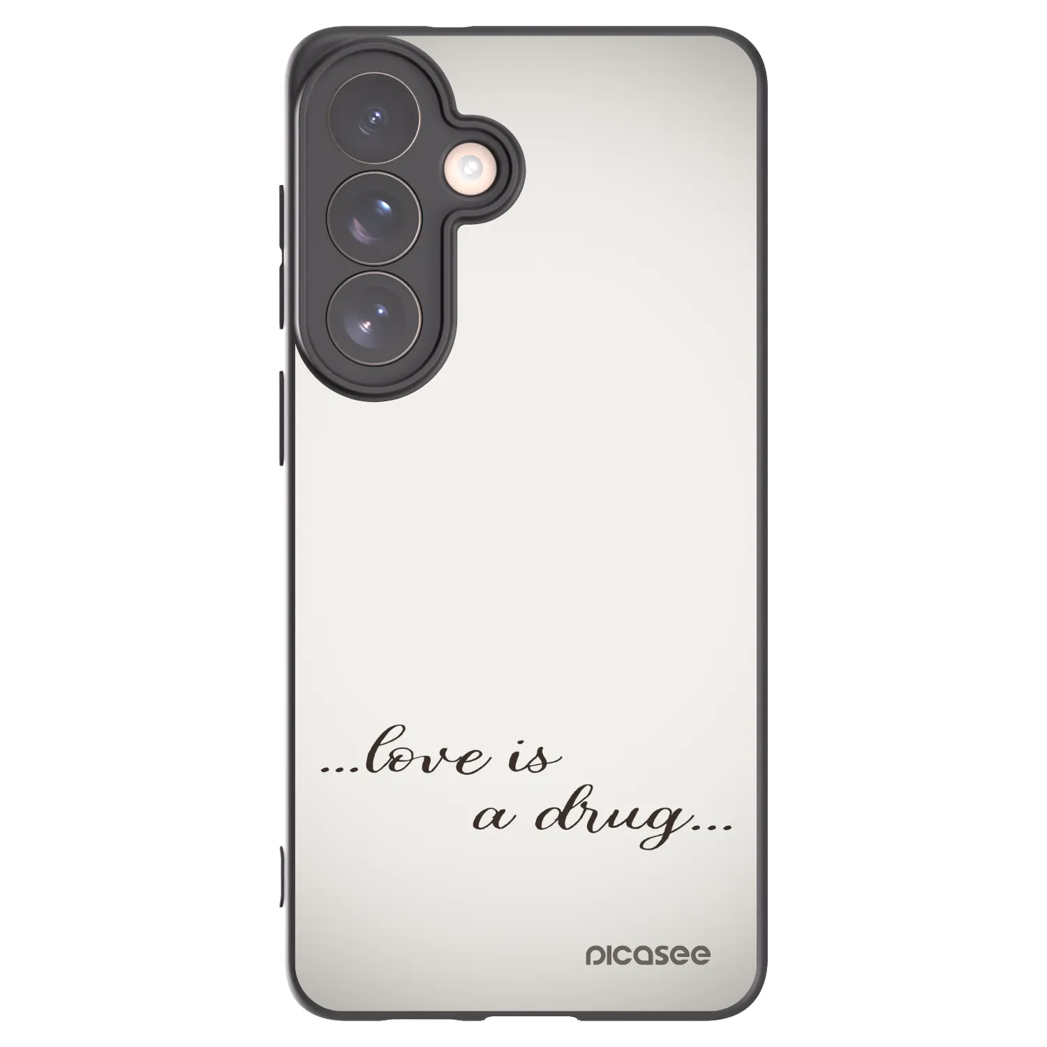 Picasee silikonowe czarne etui na Samsung Galaxy S26+ - Love is a drug