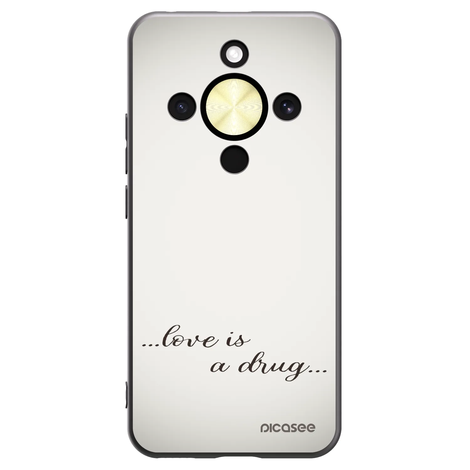 Picasee silikonowe czarne etui na Honor Magic8 Lite 5G - Love is a drug