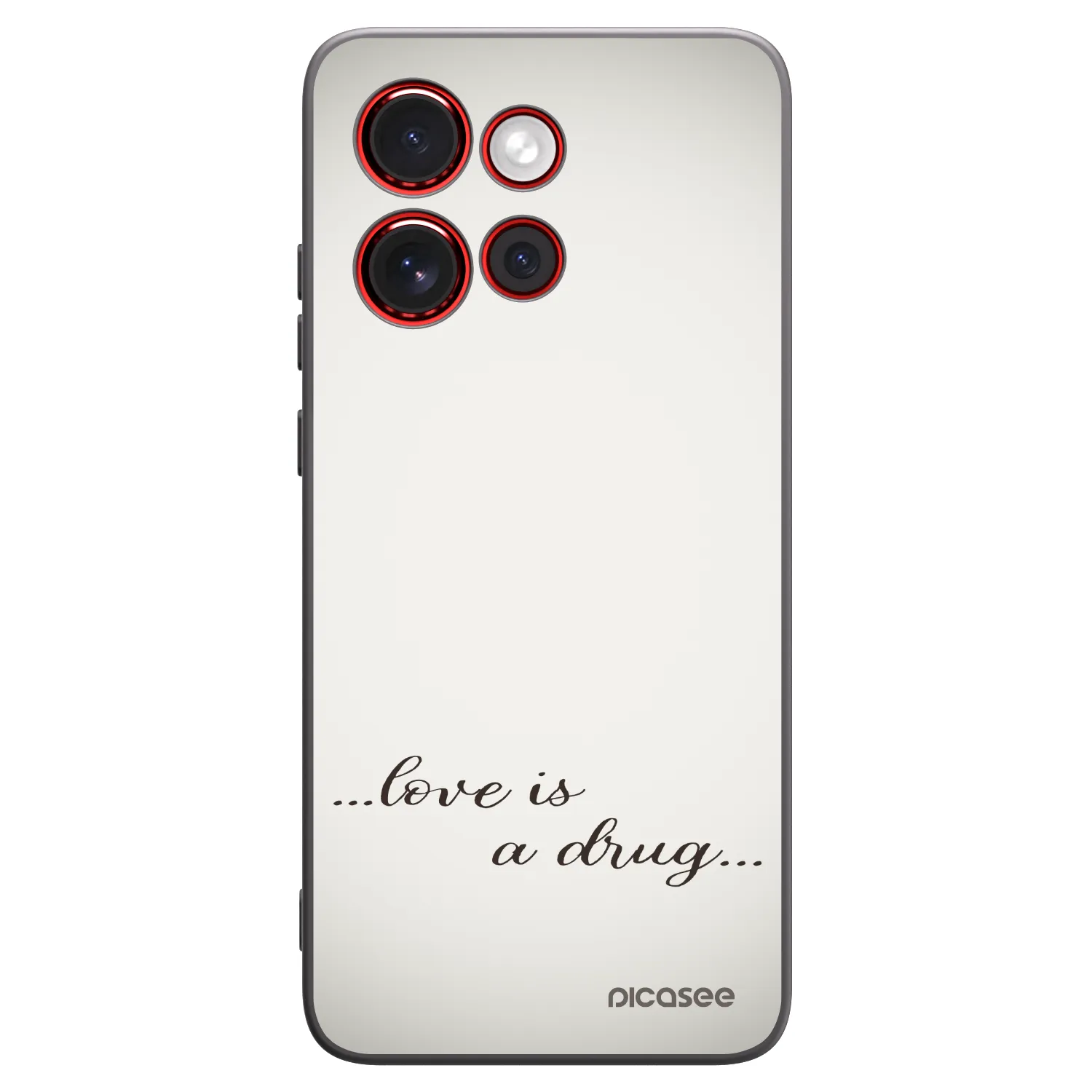 Picasee silikonowe czarne etui na Motorola Edge 60 Neo 5G - Love is a drug
