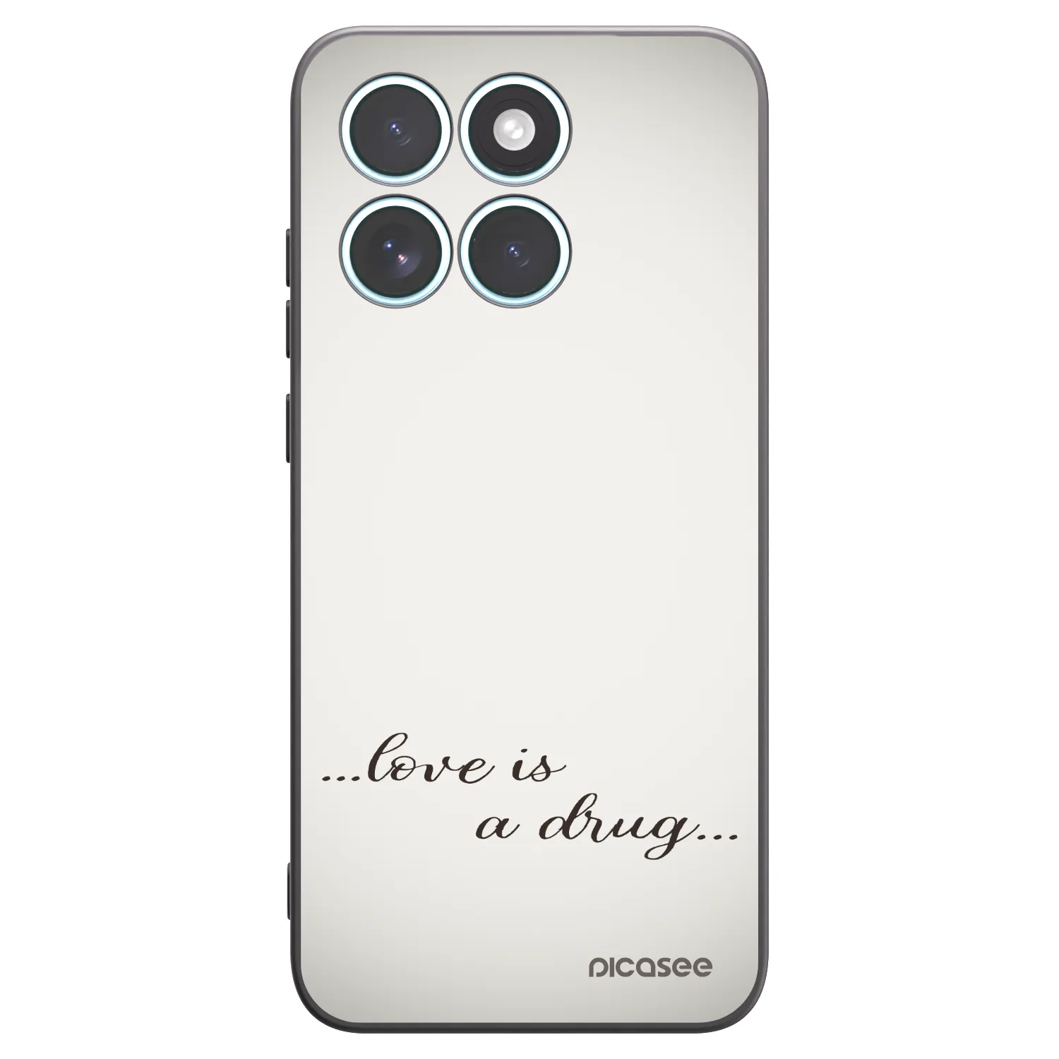 Picasee silikonowe czarne etui na Motorola Edge 70 Fusion - Love is a drug