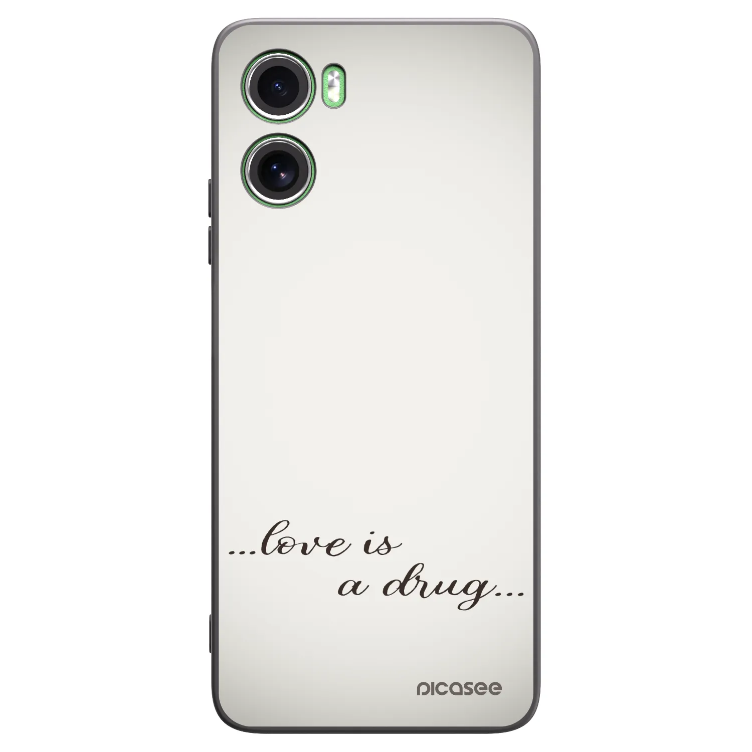 Picasee silikonowe czarne etui na Motorola Moto G06 - Love is a drug