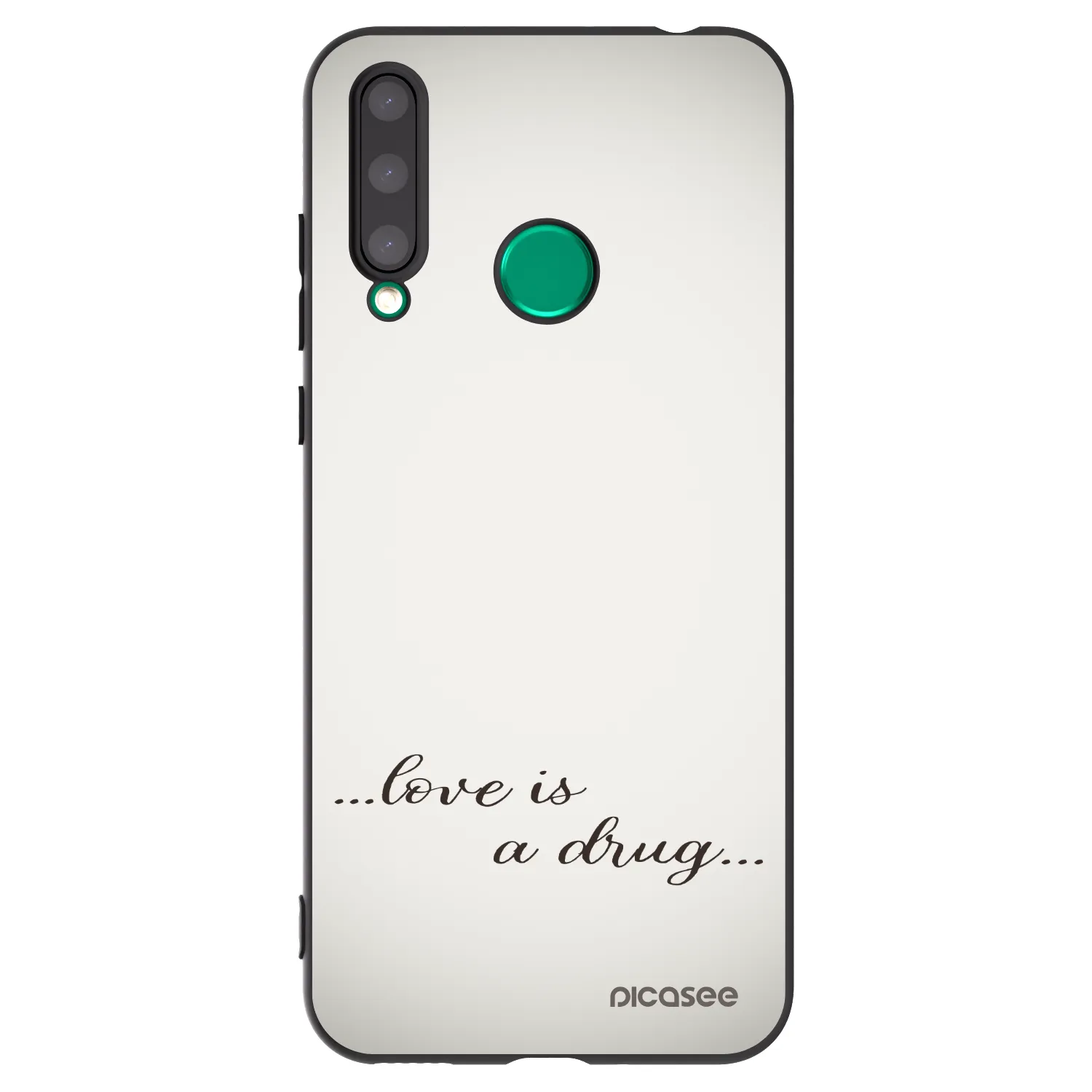 Picasee silikonowe czarne etui na Honor 20 Lite - Love is a drug