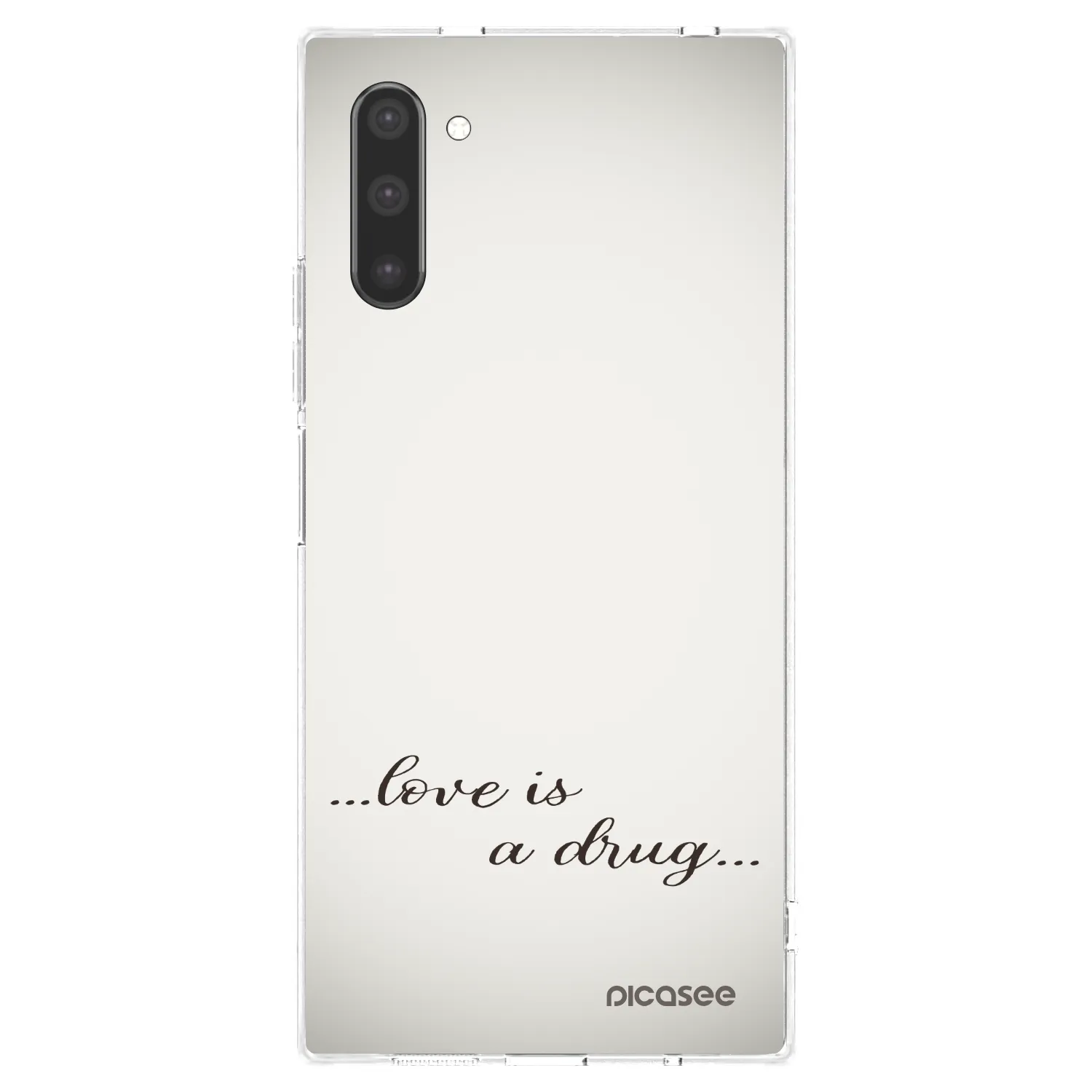 Picasee silikonowe przeźroczyste etui na Samsung Galaxy Note 10 N970F - Love is a drug