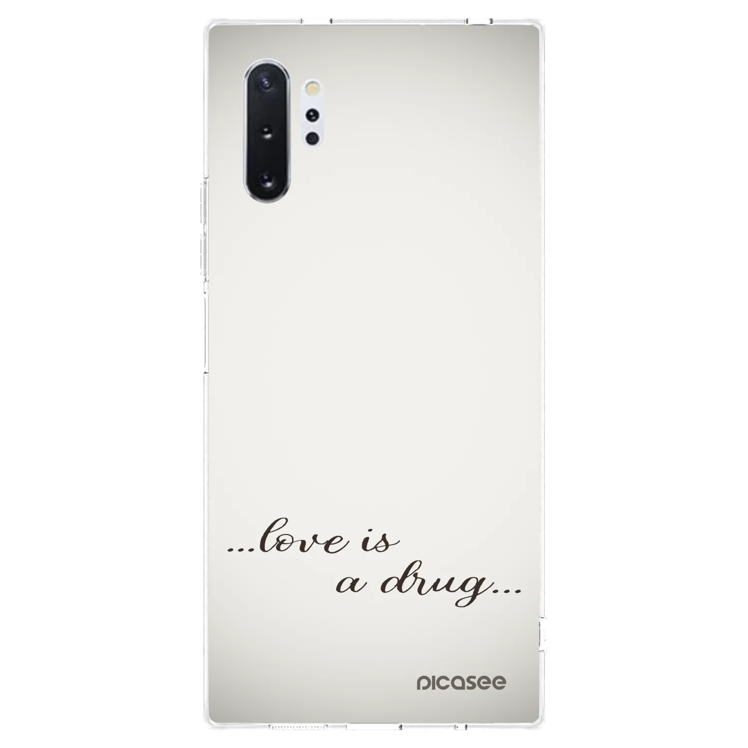 Picasee silikonowe przeźroczyste etui na Samsung Galaxy Note 10+ N975F - Love is a drug