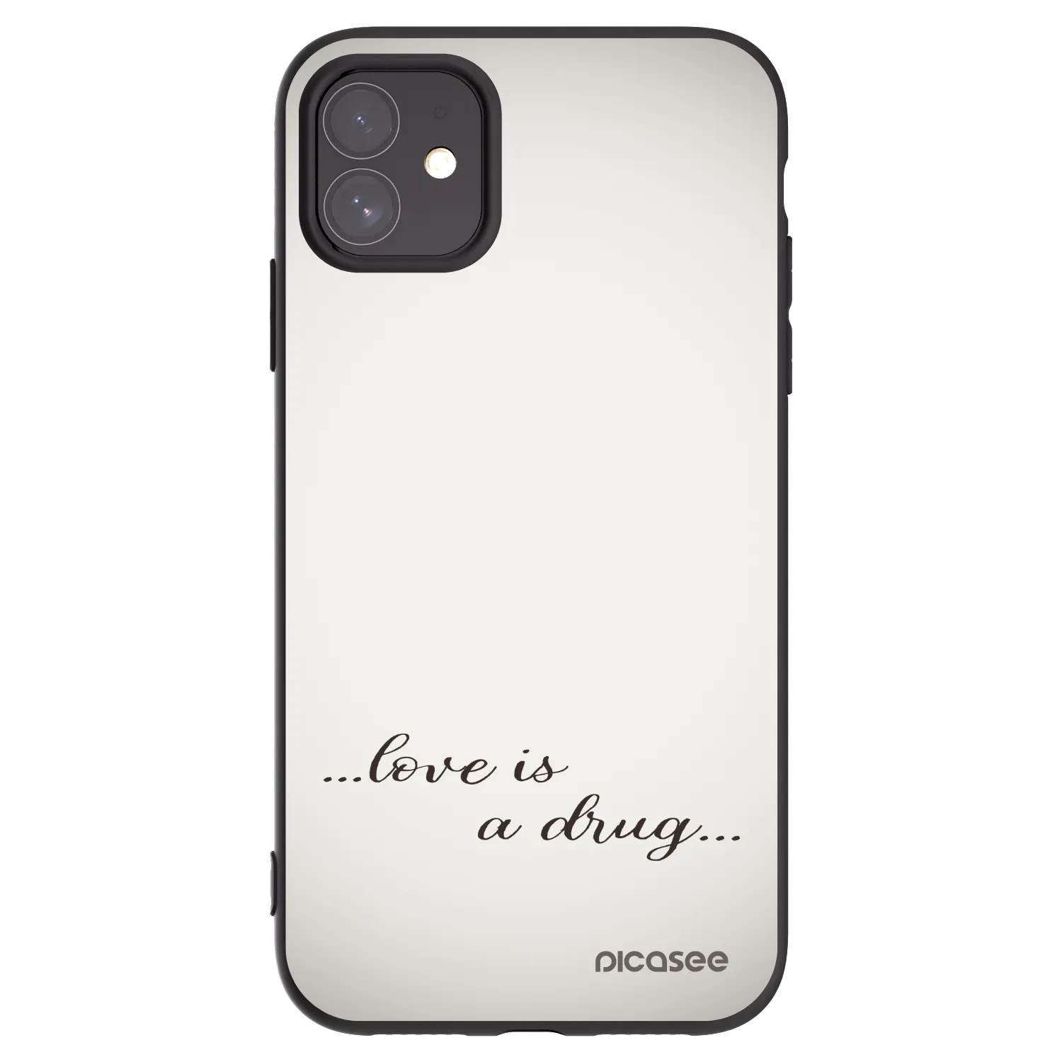 Picasee silikonowe czarne etui na Apple iPhone 11 - Love is a drug