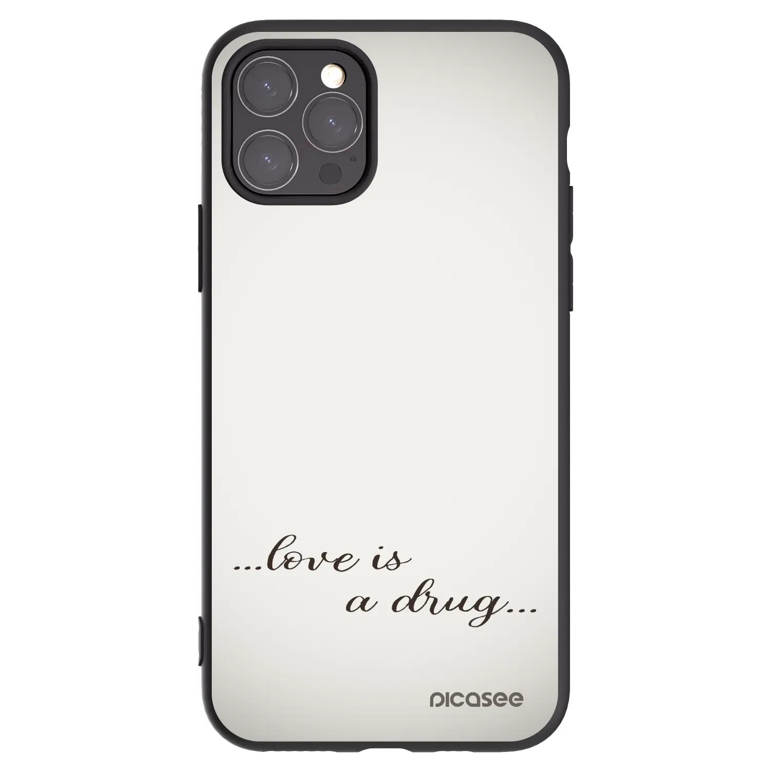 Picasee silikonowe czarne etui na Apple iPhone 11 Pro - Love is a drug