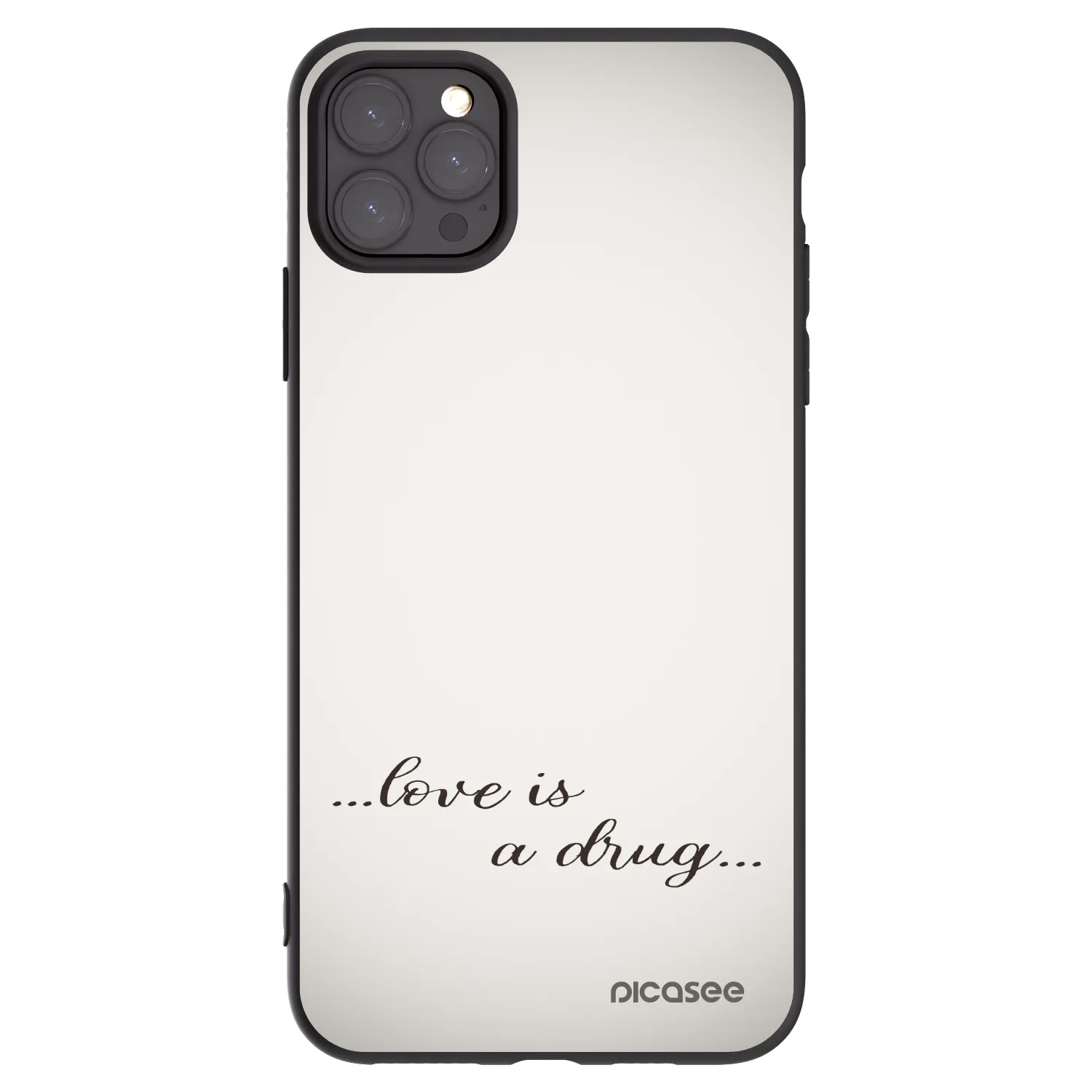 Picasee silikonowe czarne etui na Apple iPhone 11 Pro Max - Love is a drug