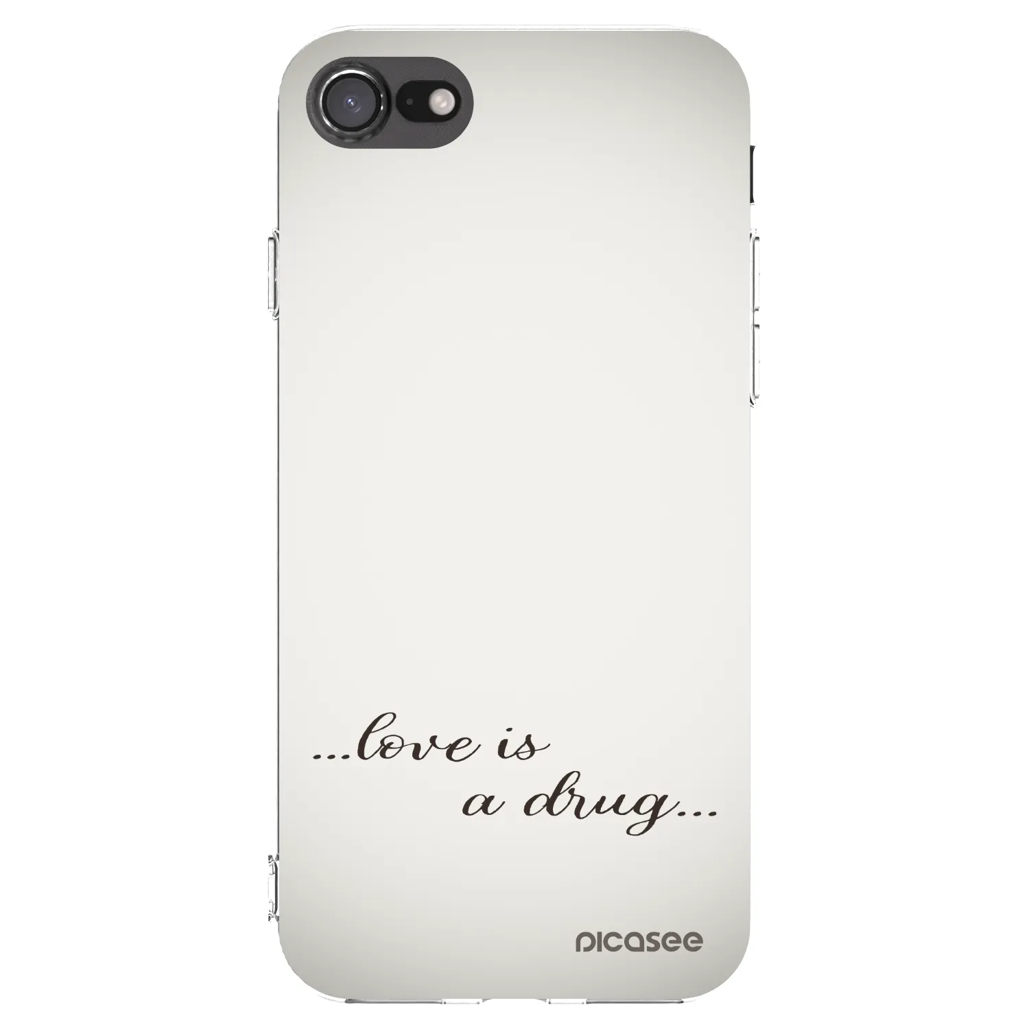Picasee silikonowe przeźroczyste etui na Apple iPhone 8 - Love is a drug