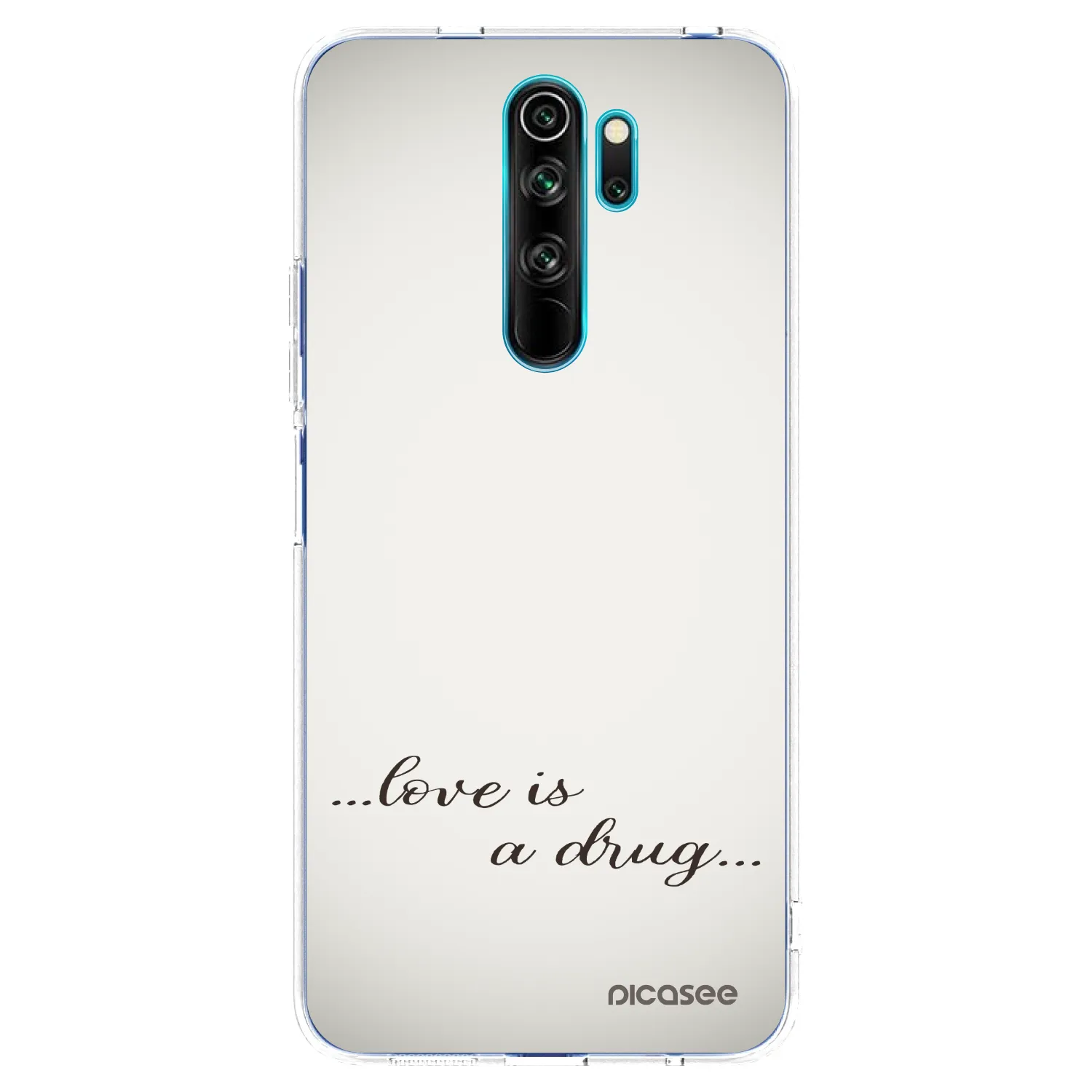 Picasee silikonowe przeźroczyste etui na Xiaomi Redmi Note 8 Pro - Love is a drug