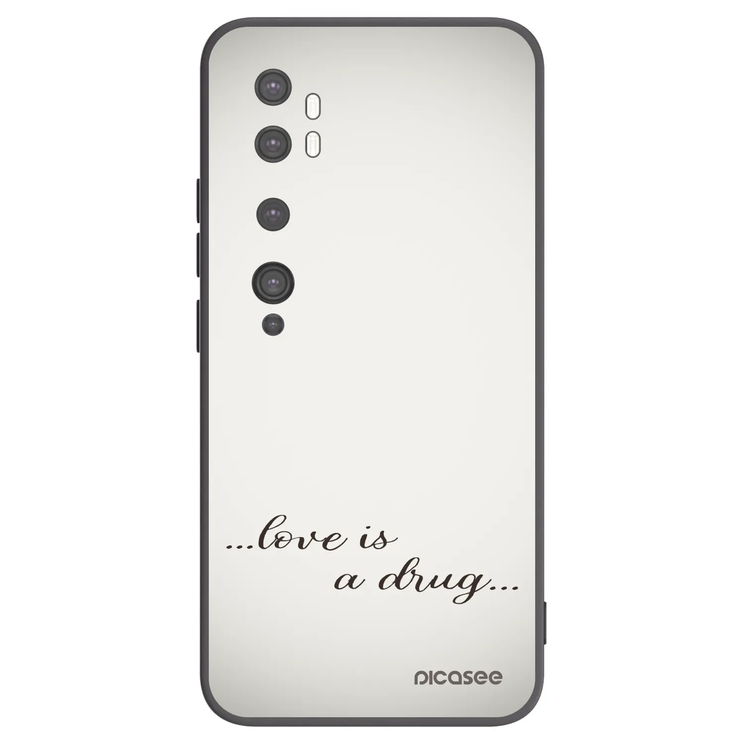Picasee silikonowe czarne etui na Xiaomi Mi Note 10 (Pro) - Love is a drug