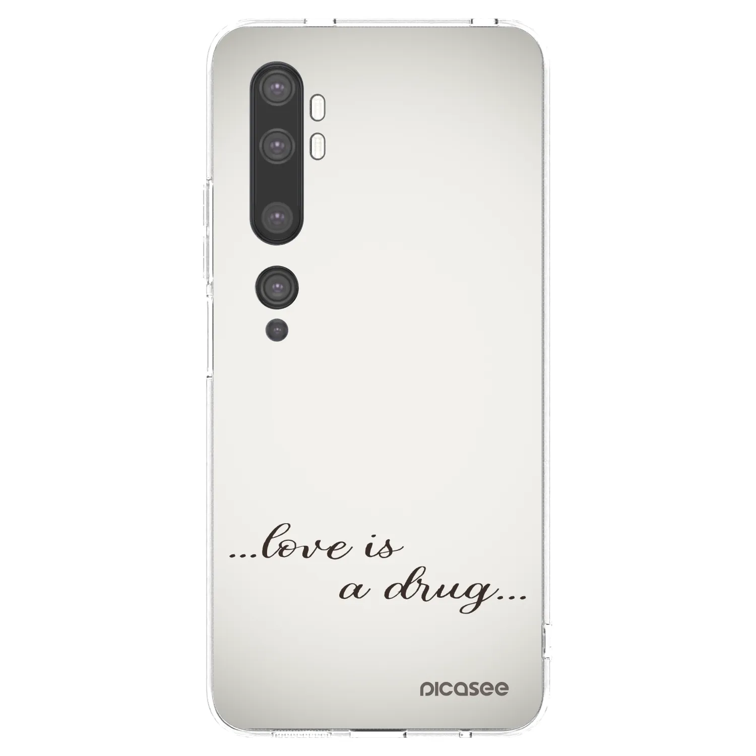 Picasee silikonowe przeźroczyste etui na Xiaomi Mi Note 10 (Pro) - Love is a drug