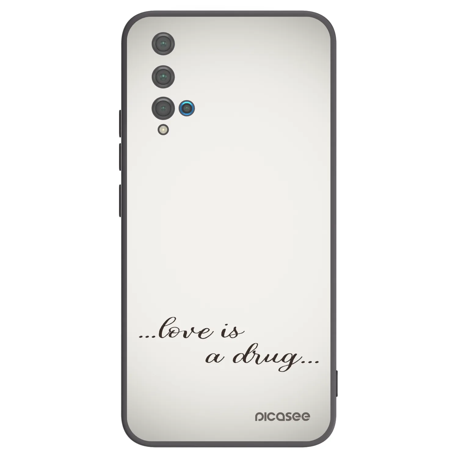 Picasee silikonowe czarne etui na Huawei Nova 5T - Love is a drug