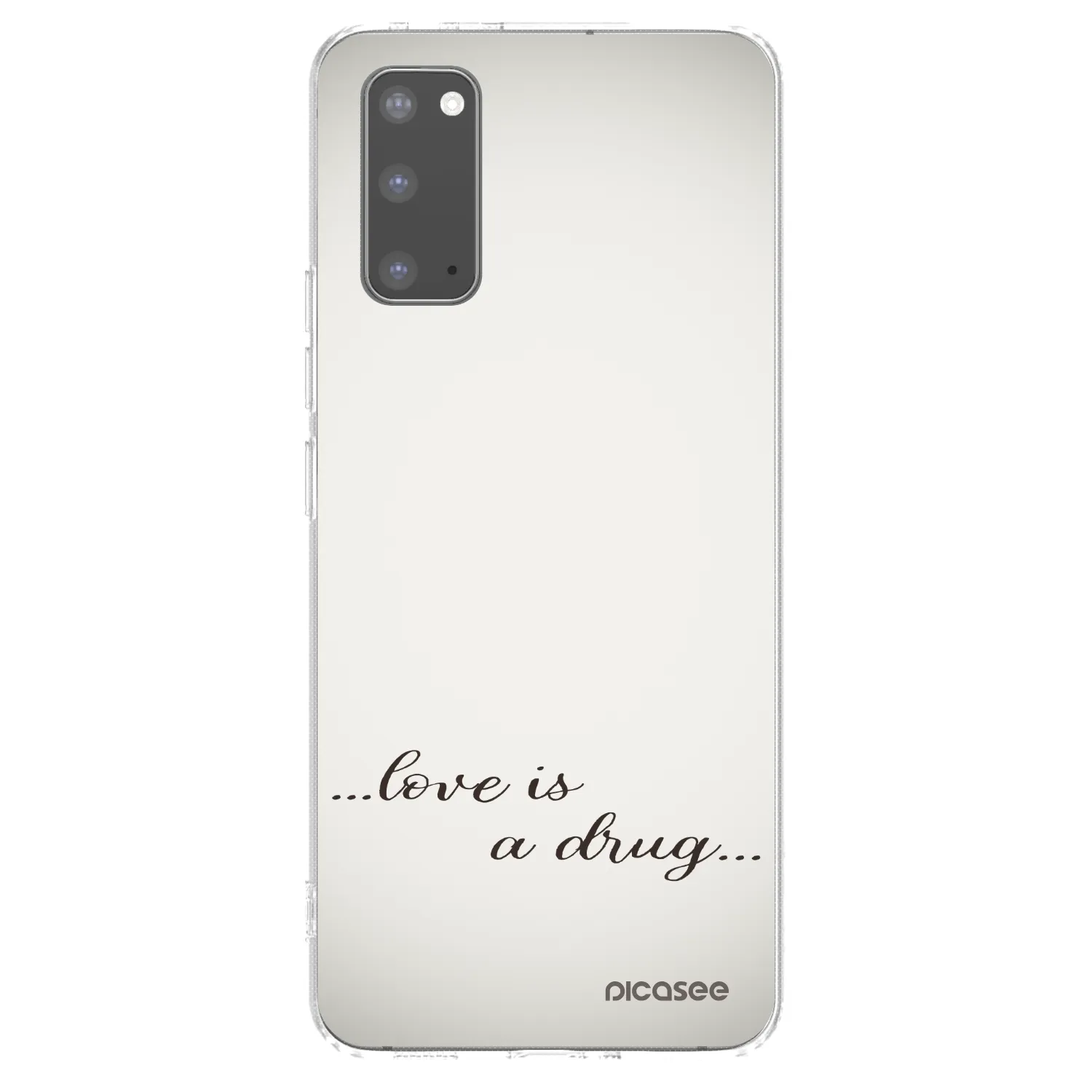 Picasee silikonowe przeźroczyste etui na Samsung Galaxy S20 G980F - Love is a drug