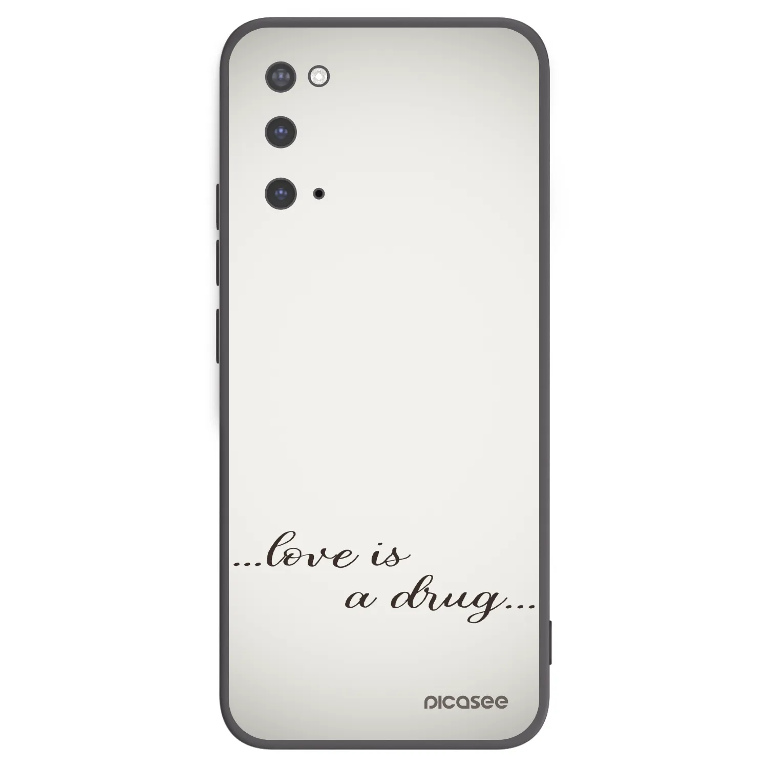 Picasee silikonowe czarne etui na Samsung Galaxy S20 G980F - Love is a drug