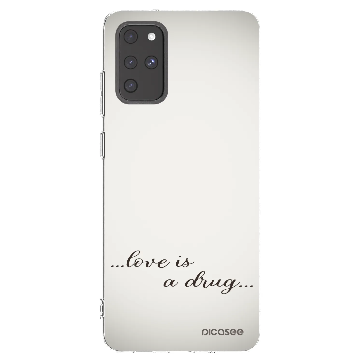 Picasee silikonowe przeźroczyste etui na Samsung Galaxy S20+ G985F - Love is a drug