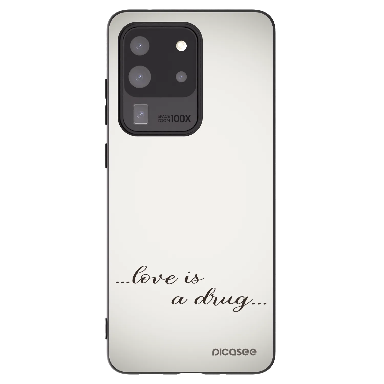 Picasee silikonowe czarne etui na Samsung Galaxy S20 Ultra 5G G988F - Love is a drug