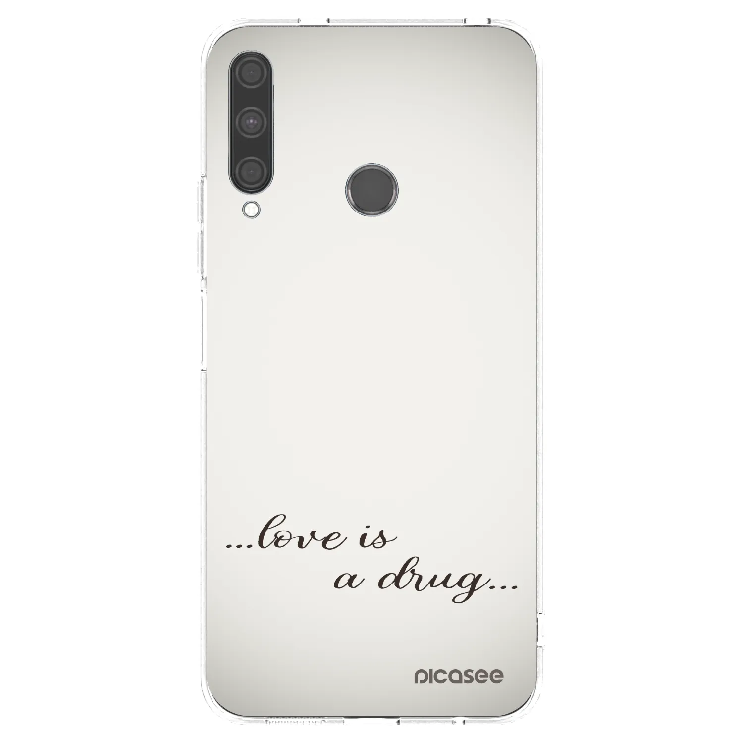 Picasee silikonowe przeźroczyste etui na Huawei P40 Lite E - Love is a drug