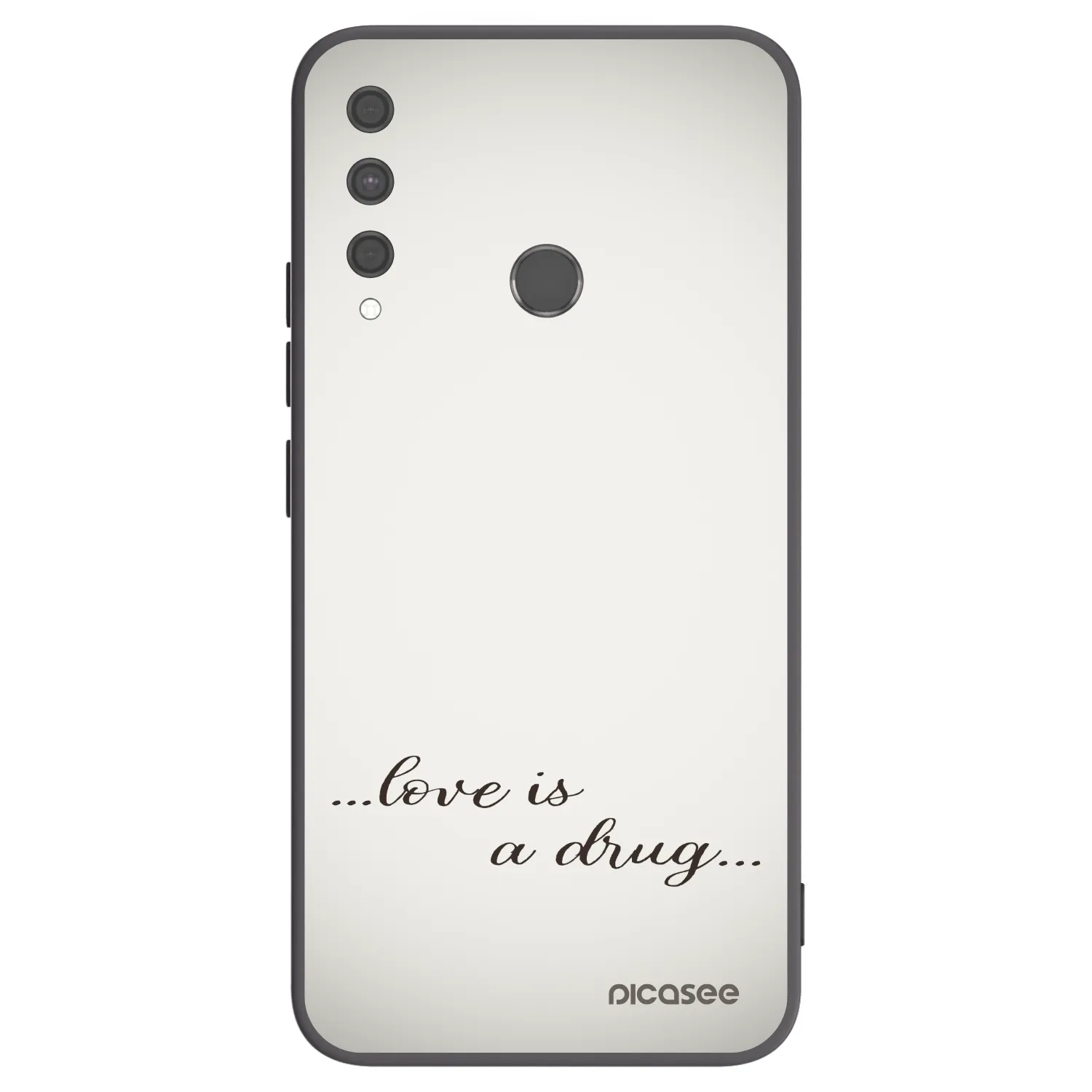 Picasee silikonowe czarne etui na Huawei P40 Lite E - Love is a drug