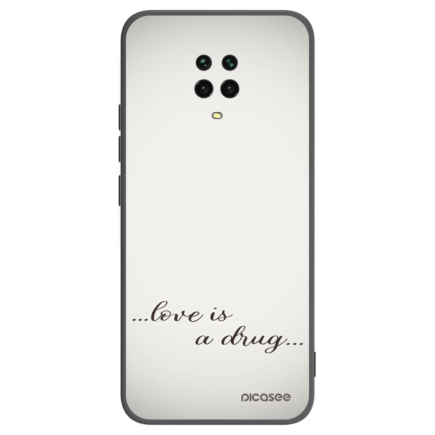 Picasee silikonowe czarne etui na Xiaomi Redmi Note 9 Pro - Love is a drug