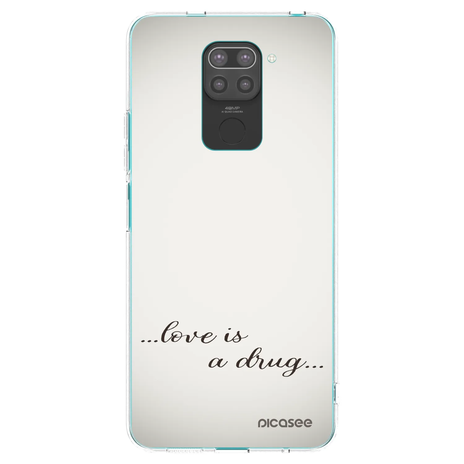 Picasee silikonowe czarne etui na Xiaomi Redmi Note 9 - Love is a drug