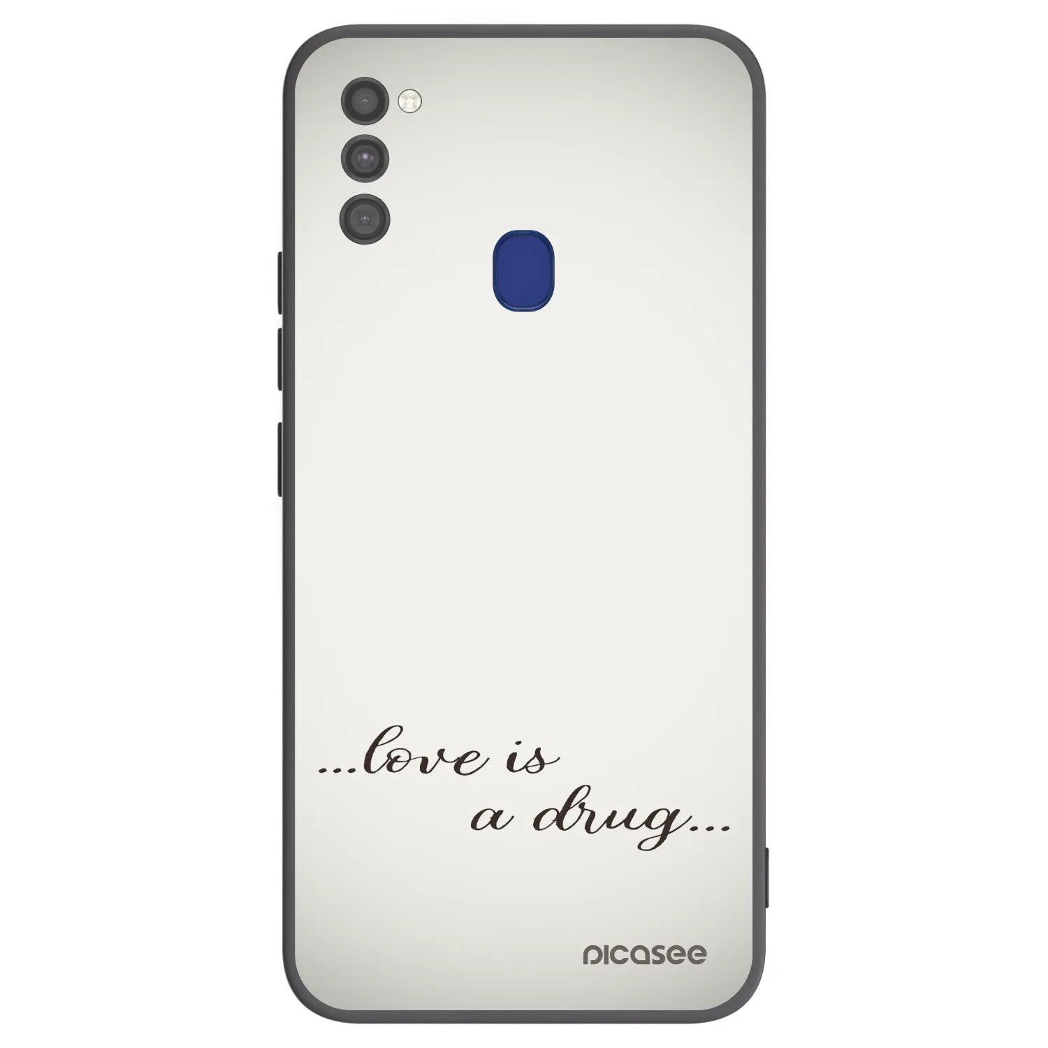 Picasee silikonowe czarne etui na Samsung Galaxy M21 M215F - Love is a drug