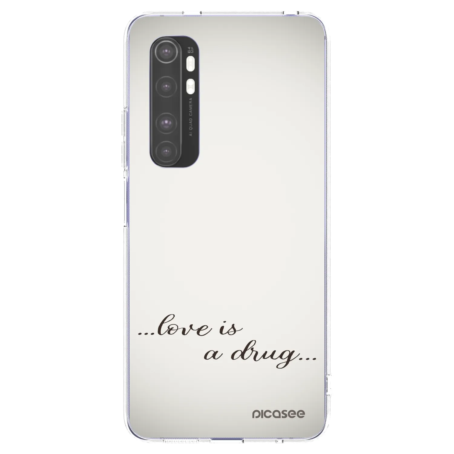 Picasee silikonowe przeźroczyste etui na Xiaomi Mi Note 10 Lite - Love is a drug