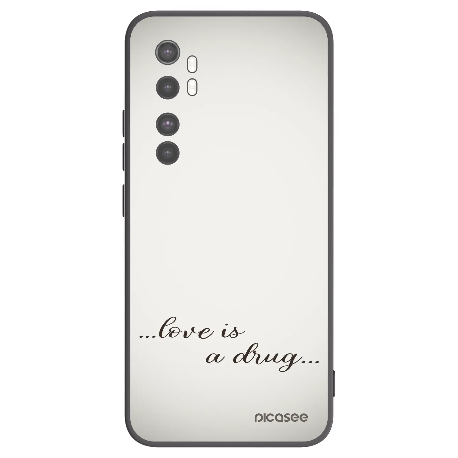 Picasee silikonowe czarne etui na Xiaomi Mi Note 10 Lite - Love is a drug