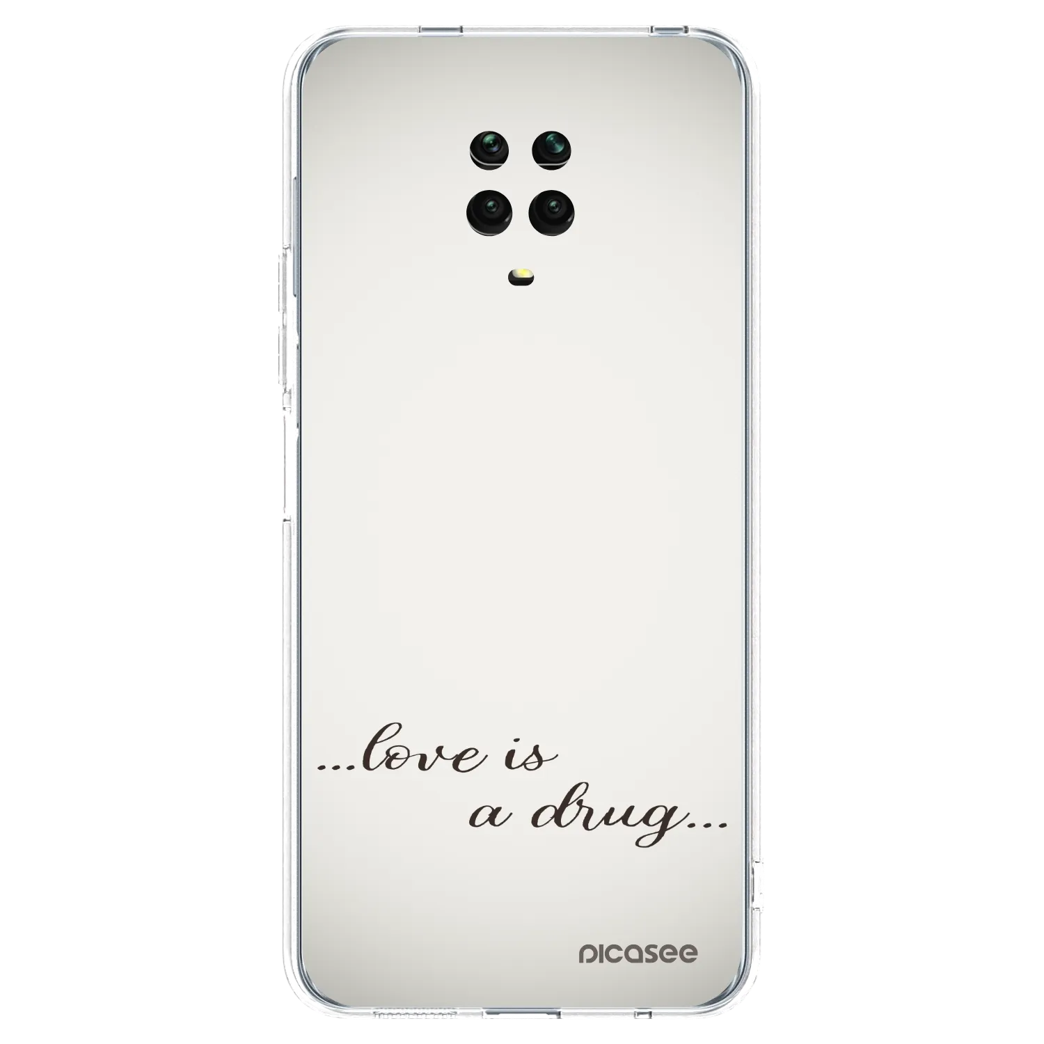 Picasee silikonowe przeźroczyste etui na Xiaomi Redmi Note 9S - Love is a drug