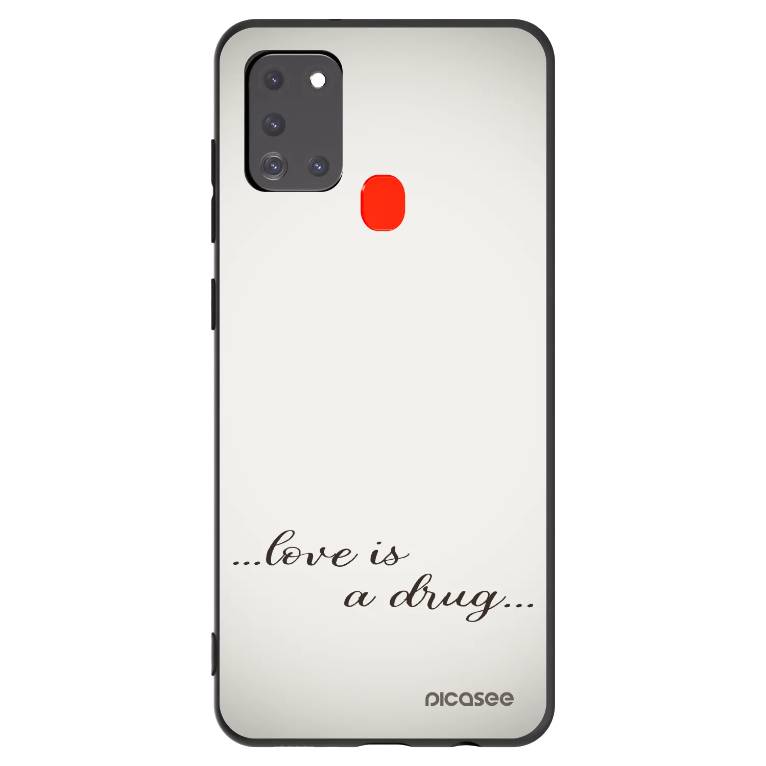 Picasee silikonowe czarne etui na Samsung Galaxy A21s - Love is a drug