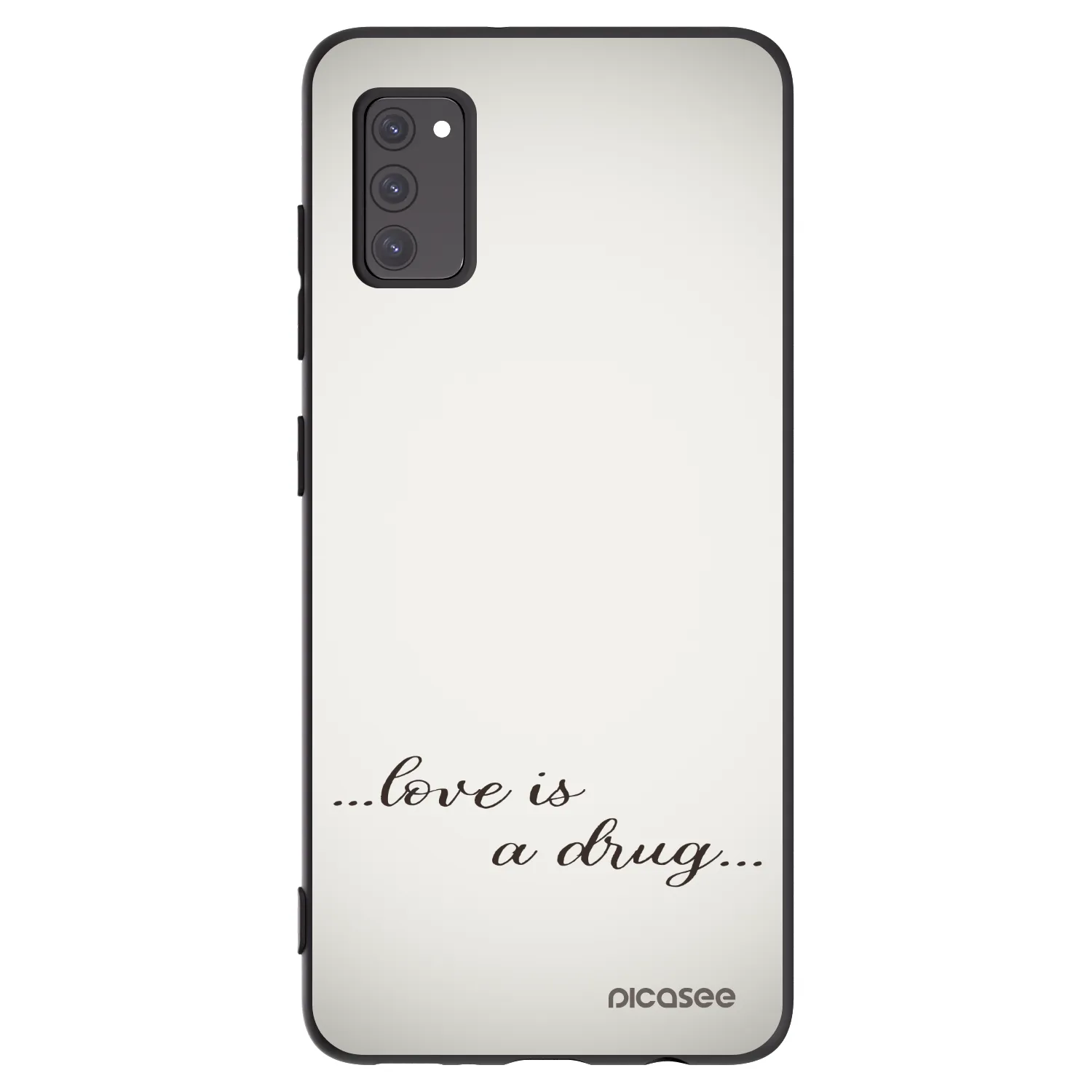 Picasee silikonowe czarne etui na Samsung Galaxy A41 A415F - Love is a drug