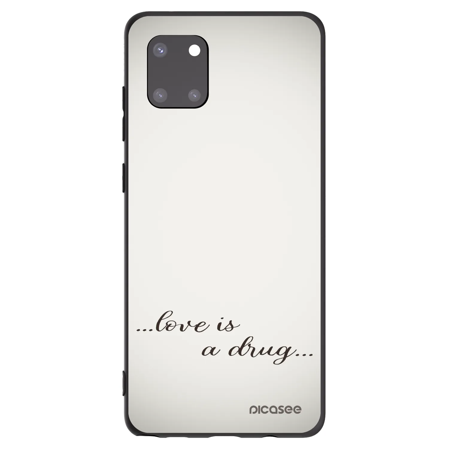 Picasee silikonowe czarne etui na Samsung Galaxy Note 10 Lite N770F - Love is a drug