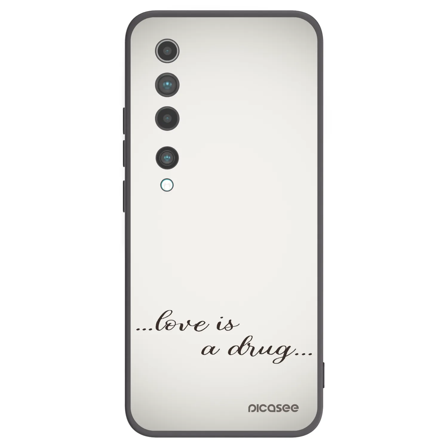 Picasee silikonowe czarne etui na Xiaomi Mi 10 - Love is a drug
